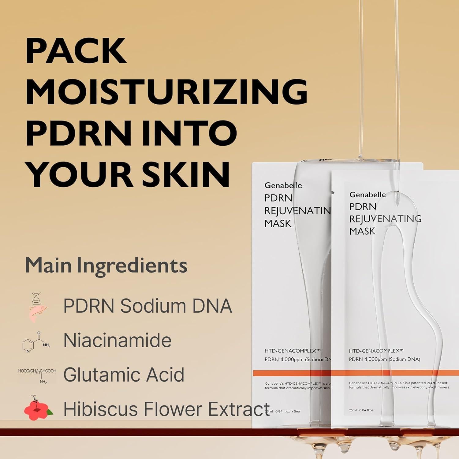 Mascarilla Rejuvenecedora PDRN Genalab 5 unidades 24.9 ml