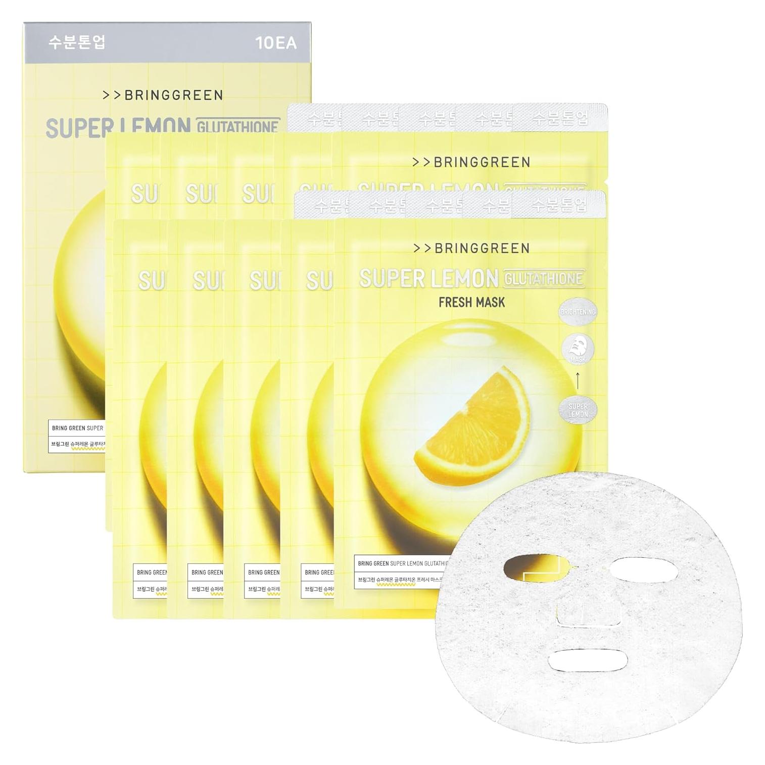 Mascarilla Facial Hidratante BRINGGREEN Limón 10ea 295g