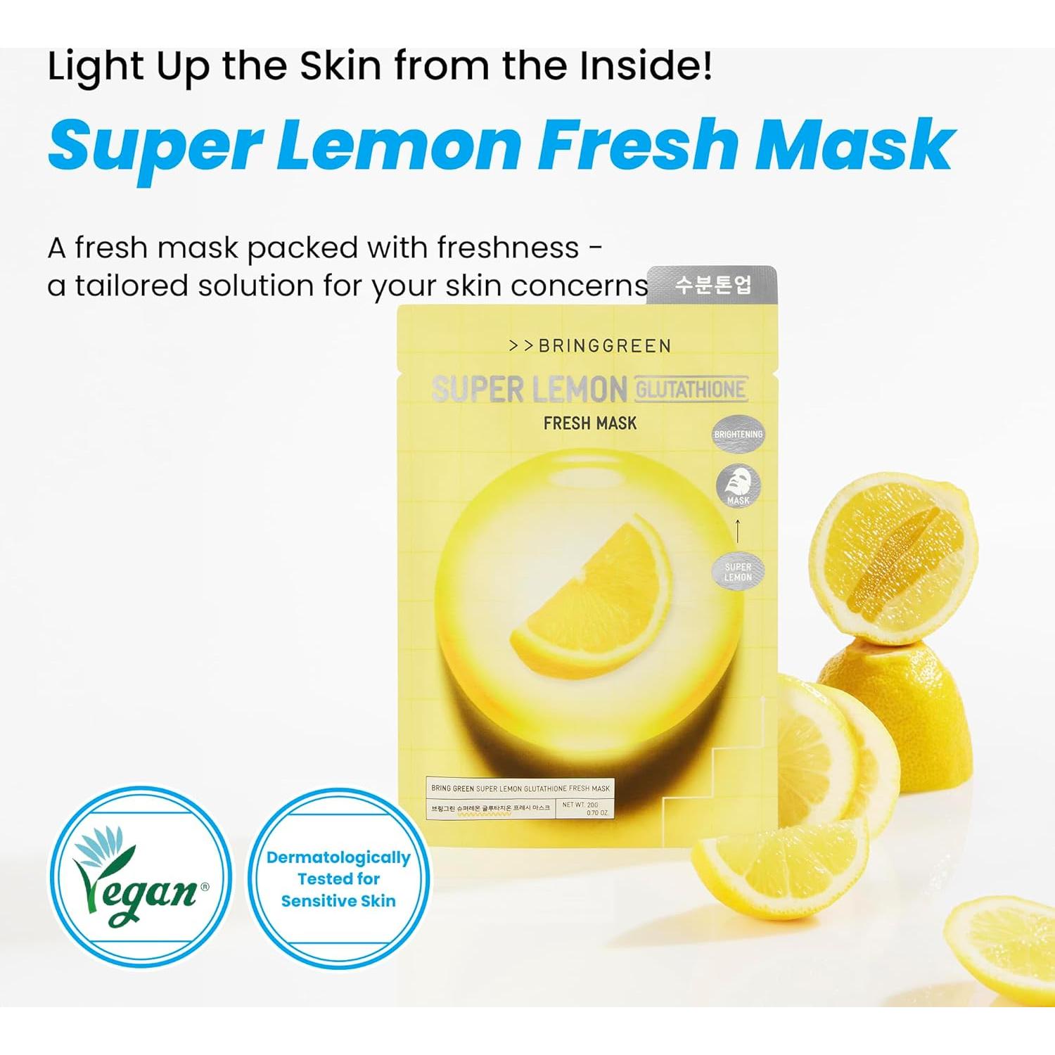 Mascarilla Facial Hidratante BRINGGREEN Limón 10ea 295g