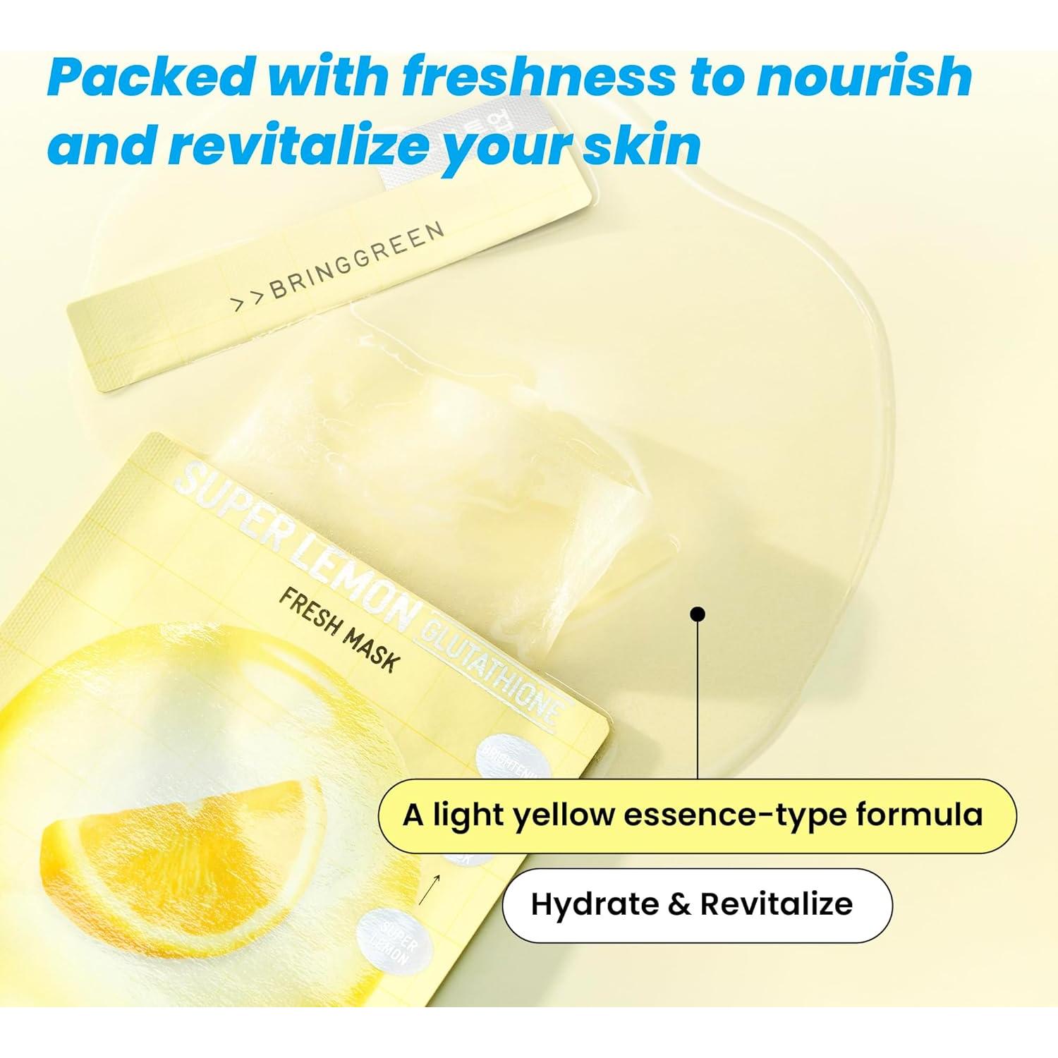Mascarilla Facial Hidratante BRINGGREEN Limón 10ea 295g