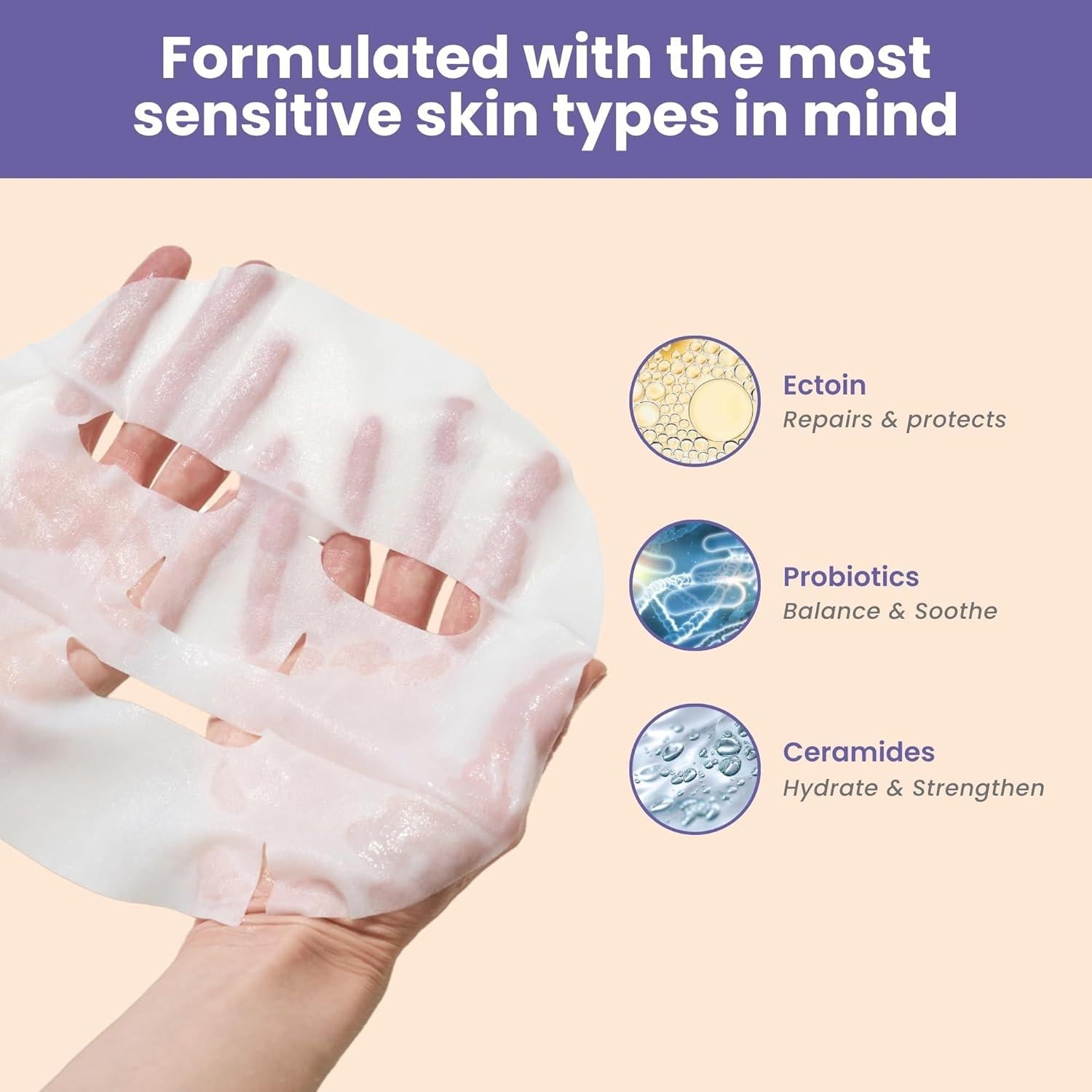 Mascarilla Facial Patchology Skin Remedy - Hidratante con Ectoin y Ceramidas - Apta para Piel Sensible