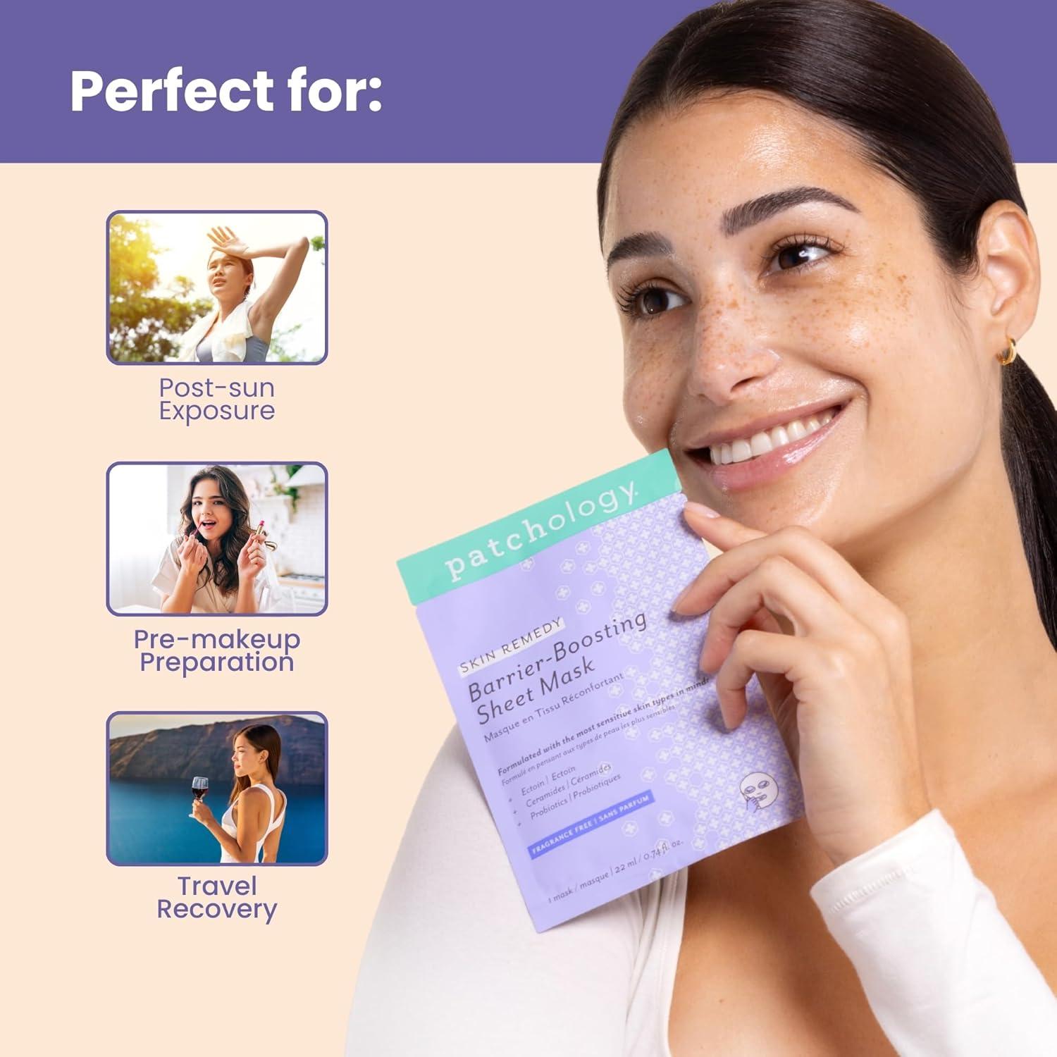 Mascarilla Facial Patchology Skin Remedy - Hidratante con Ectoin y Ceramidas - Apta para Piel Sensible