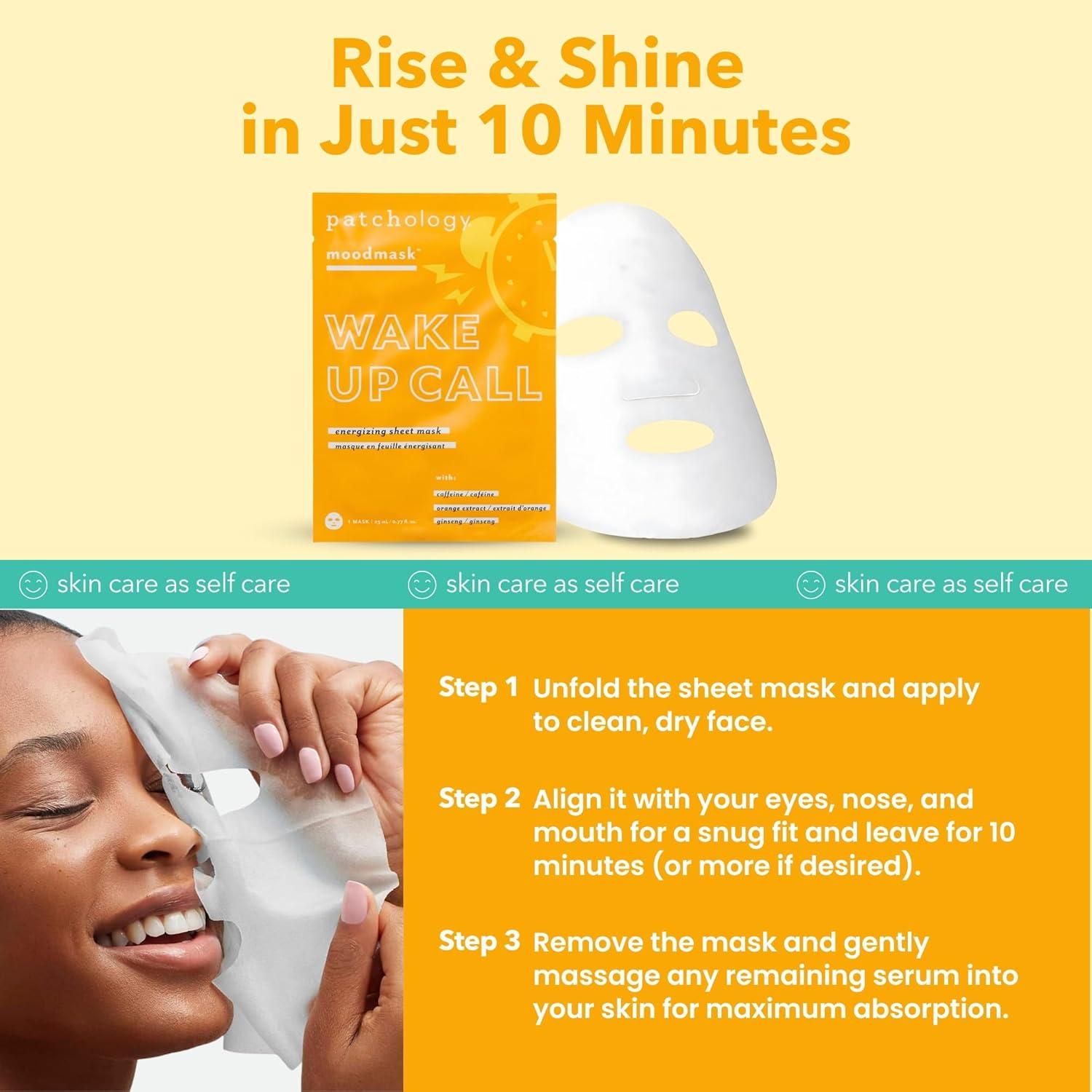 Mascarilla Facial Hidratante Patchology Wake Up Call - 4 Unidades
