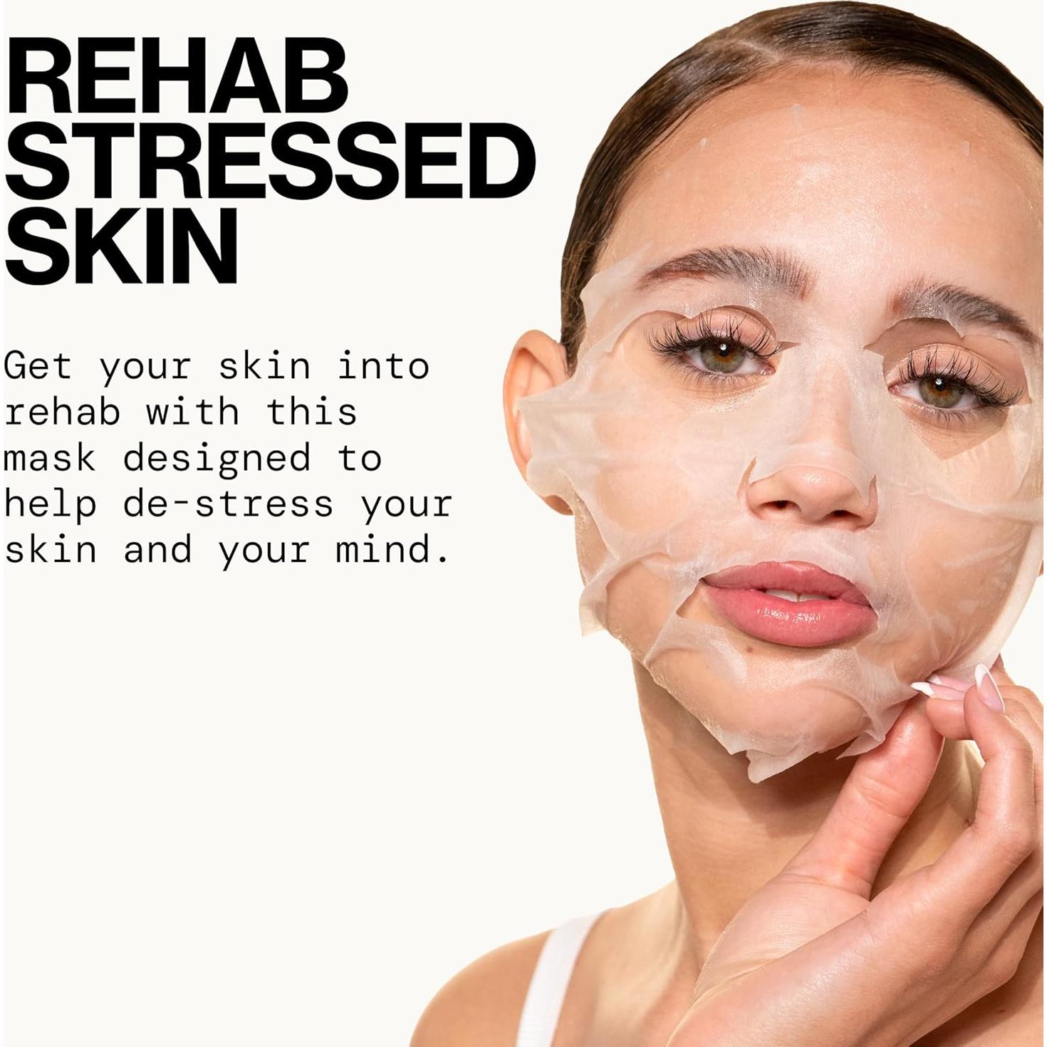 Pacifica Sheet Mask - Stress Rehab Coconut & Caffeine Facial Mask - 12-PACK De-Stress Sheet Mask for Redness & Puffiness Relief, Infused w/Green Tea, Turmeric & Hyaluronic Acid Cruelty-Free Skincare