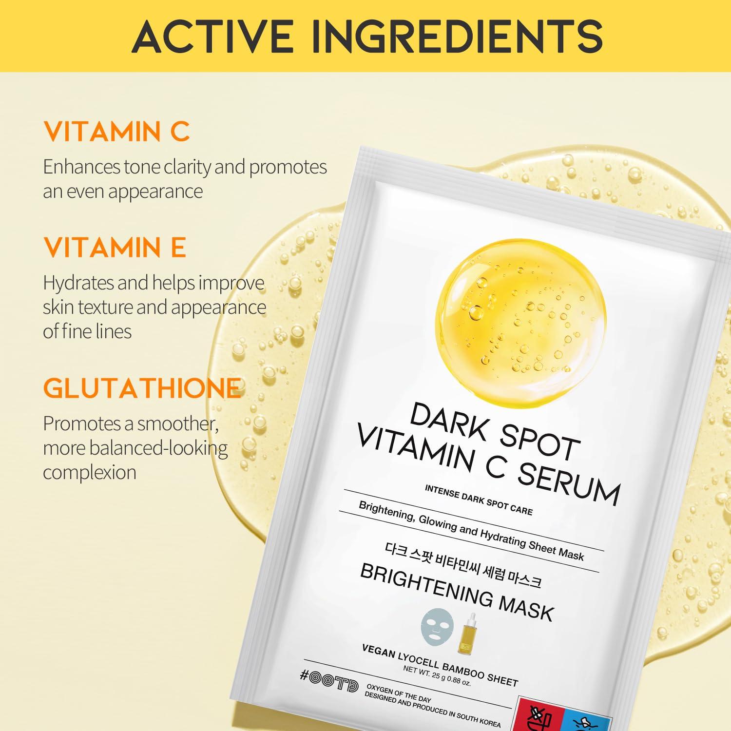 Mascarilla Facial Hidratante GDK de Vitamina C - 10 Piezas