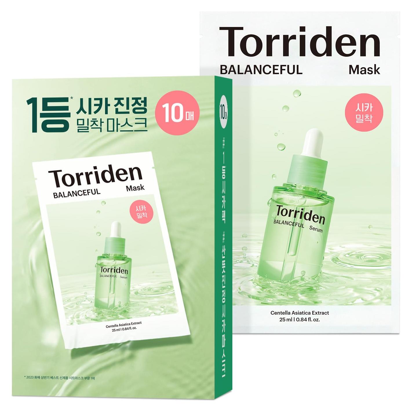 Máscara Facial Torriden Balanceful Cica 10 Hojas 5D Ácido Hialurónico