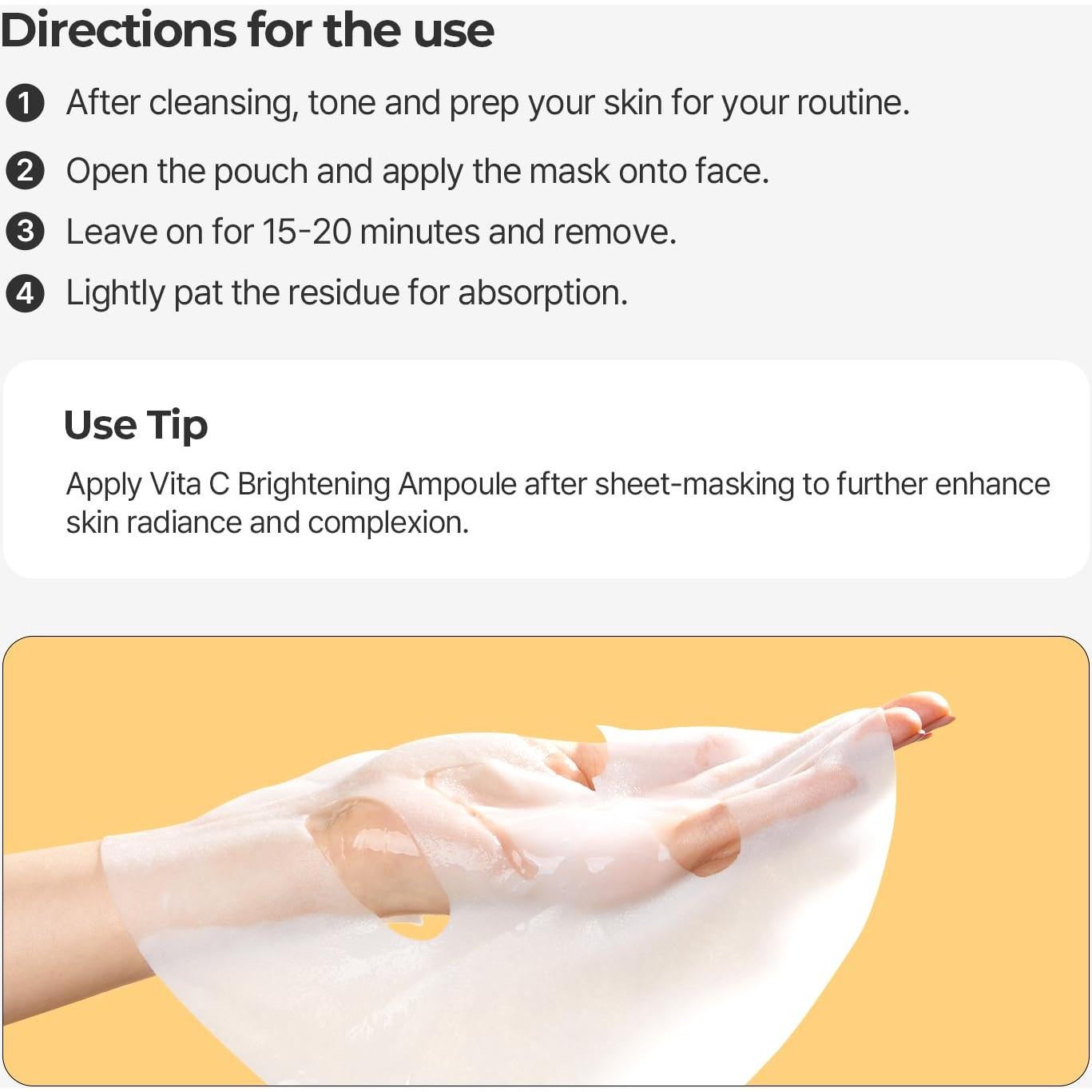 Mascarilla Facial Torriden CELLMAZING Vita C - 10 Hojas