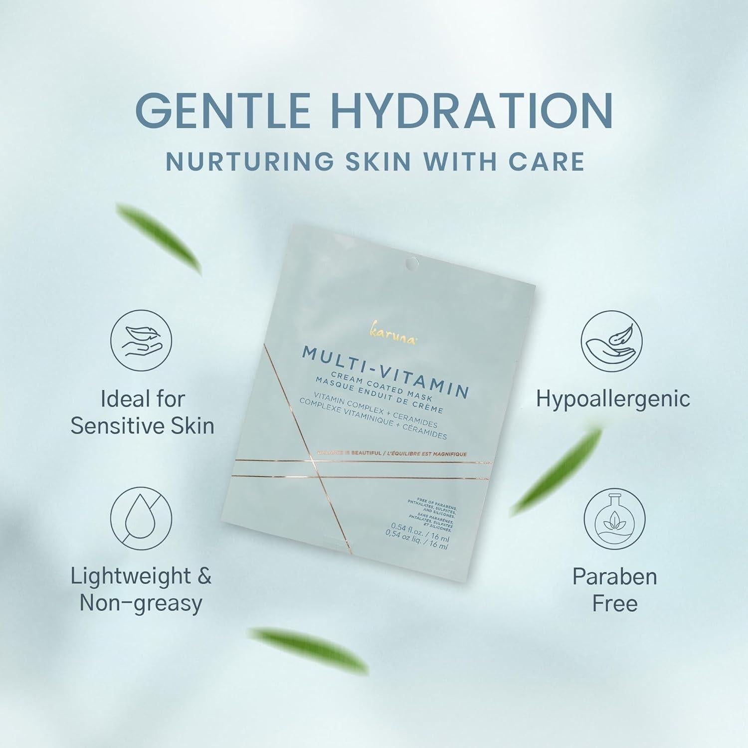 Mascarillas Faciales Karuna Multivitaminas Hidratantes 1 Paquete