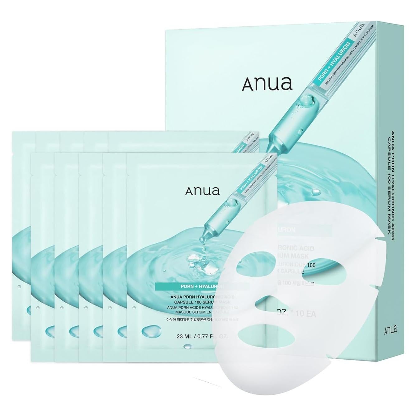 Máscara Facial ANUA PDRN con Ácido Hialurónico 10EA