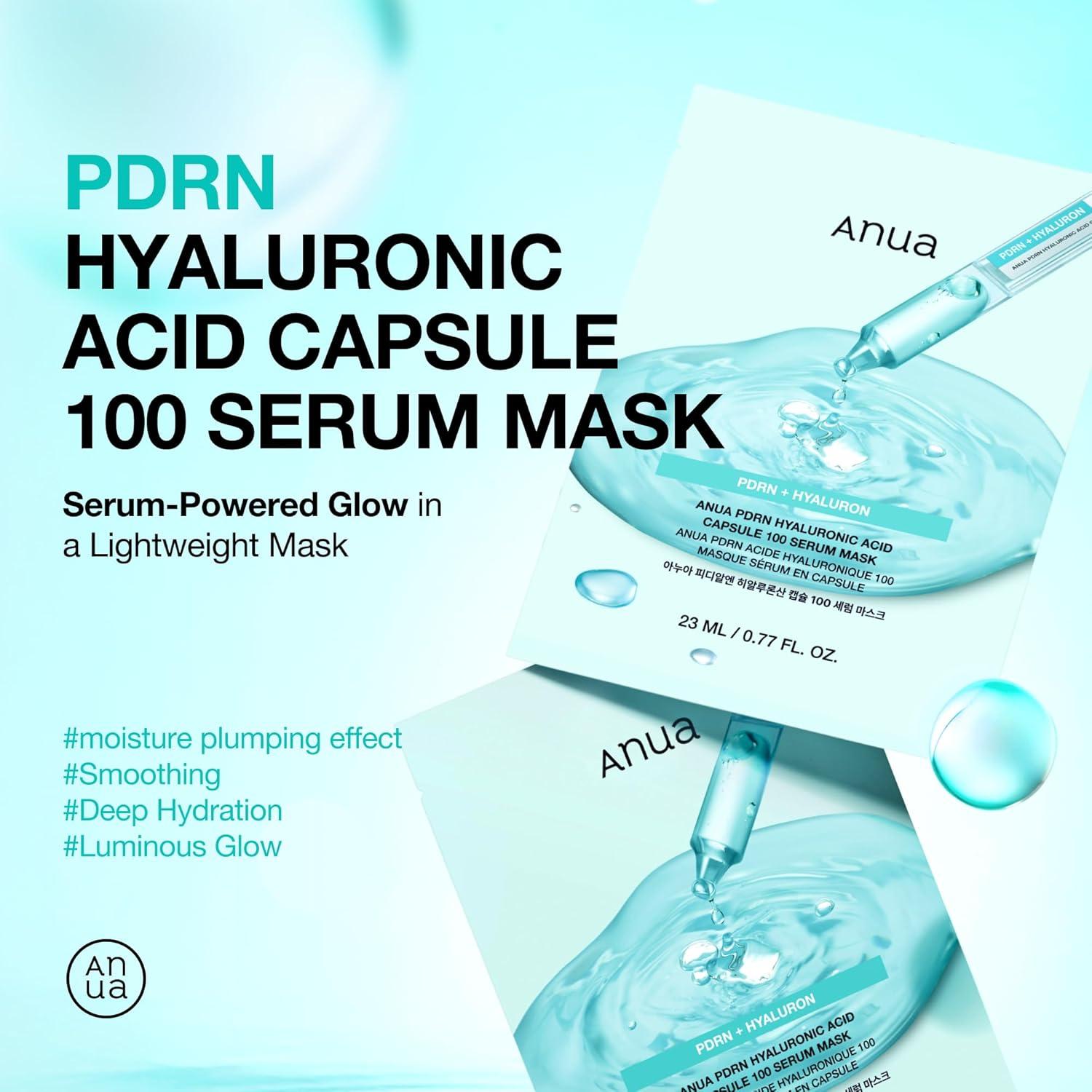 Máscara Facial ANUA PDRN con Ácido Hialurónico 10EA