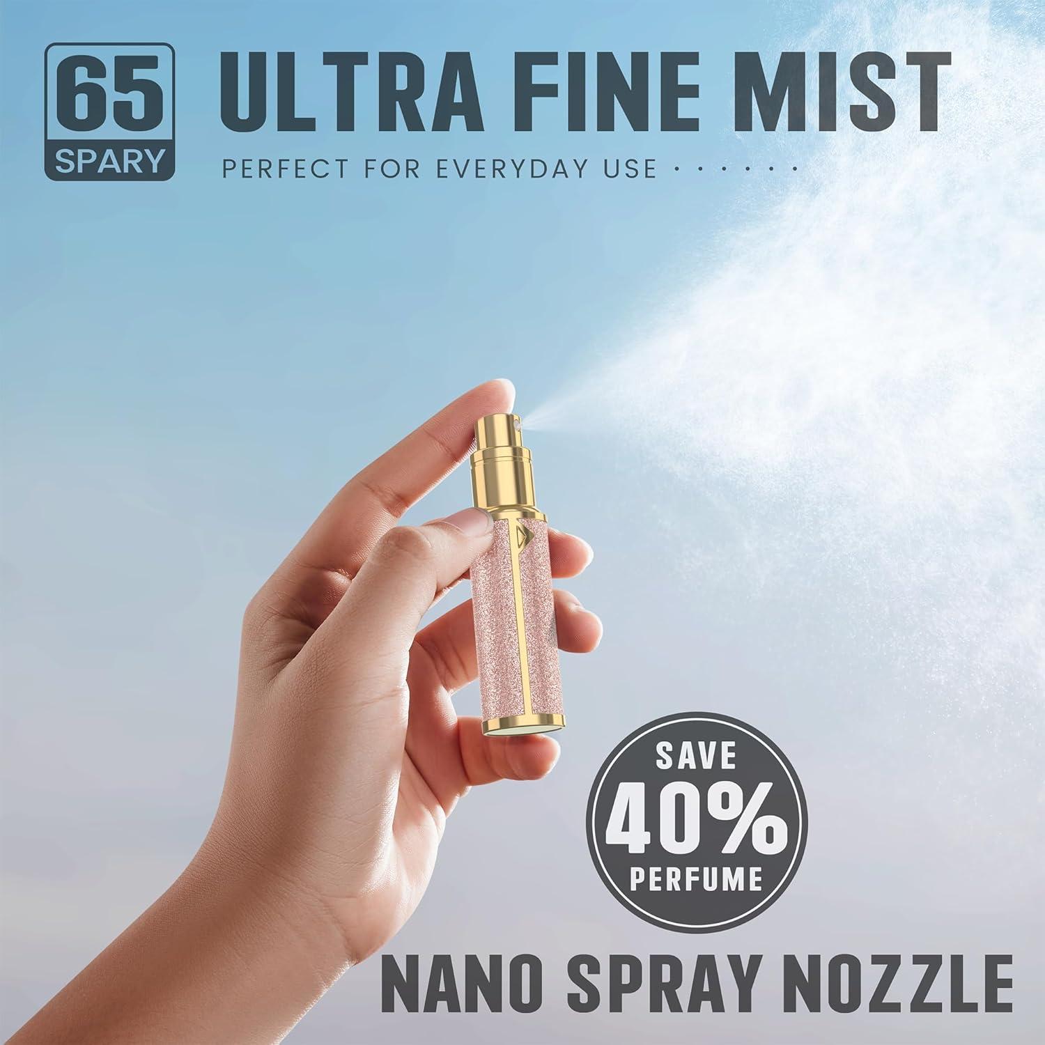 Botella de Perfume Recargable FENHON 5ml Rosa Portátil