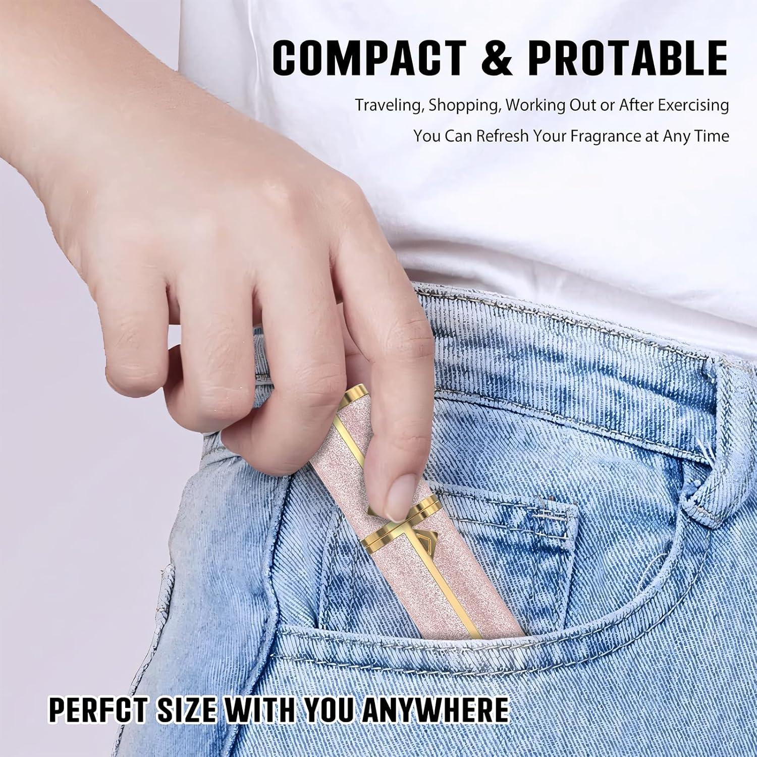 Botella de Perfume Recargable FENHON 5ml Rosa Portátil