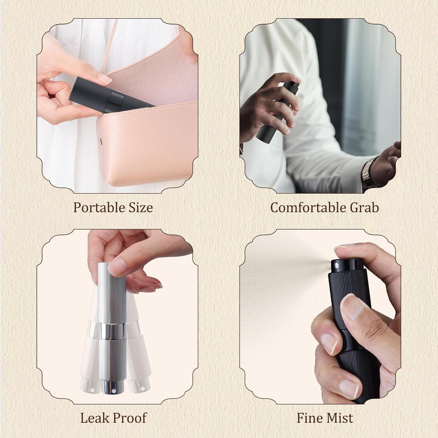 Atomizador de Perfume Recargable LISAPACK 8ml Negro