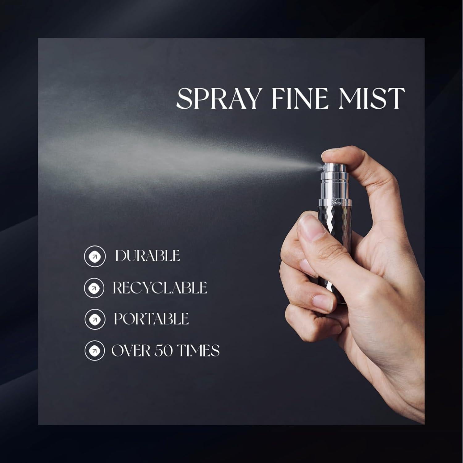 Atomizador de Perfume Recargable AricizBeauty 5ml Dorado Rosado