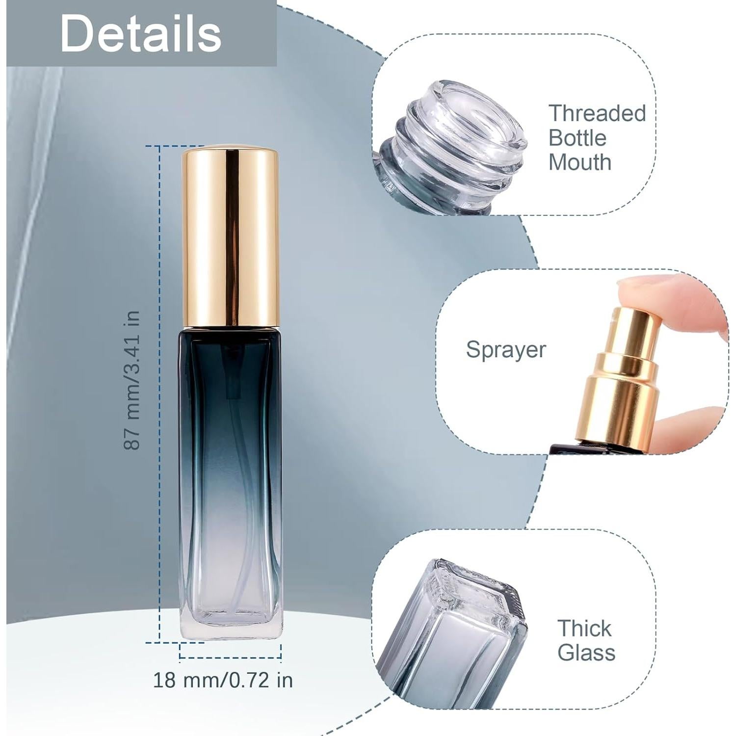 Kesell 10ml Botellas de Spray Rellenables 11 Pcs Vidrio