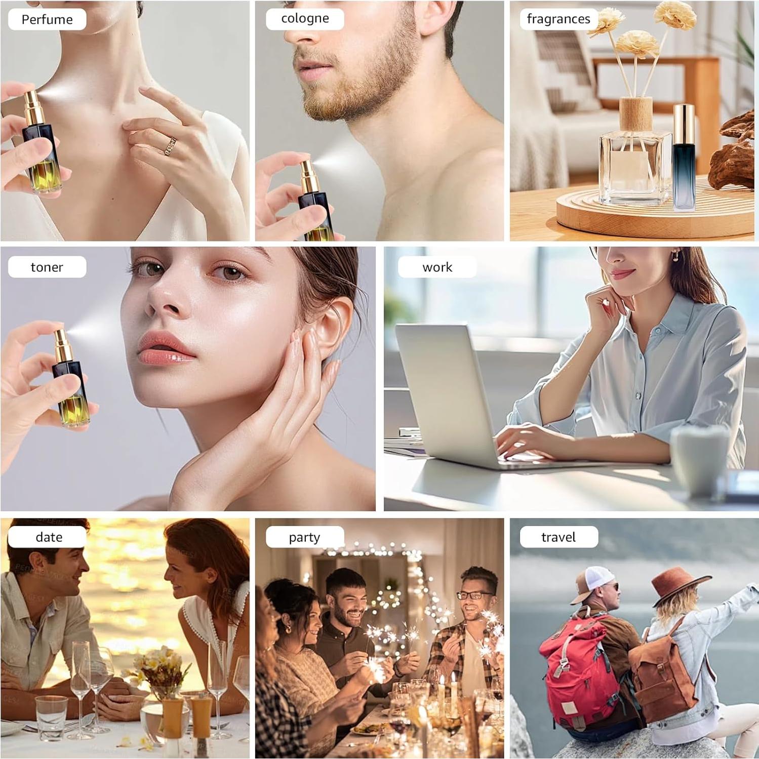 Kesell 10ml Botellas de Spray Rellenables 11 Pcs Vidrio