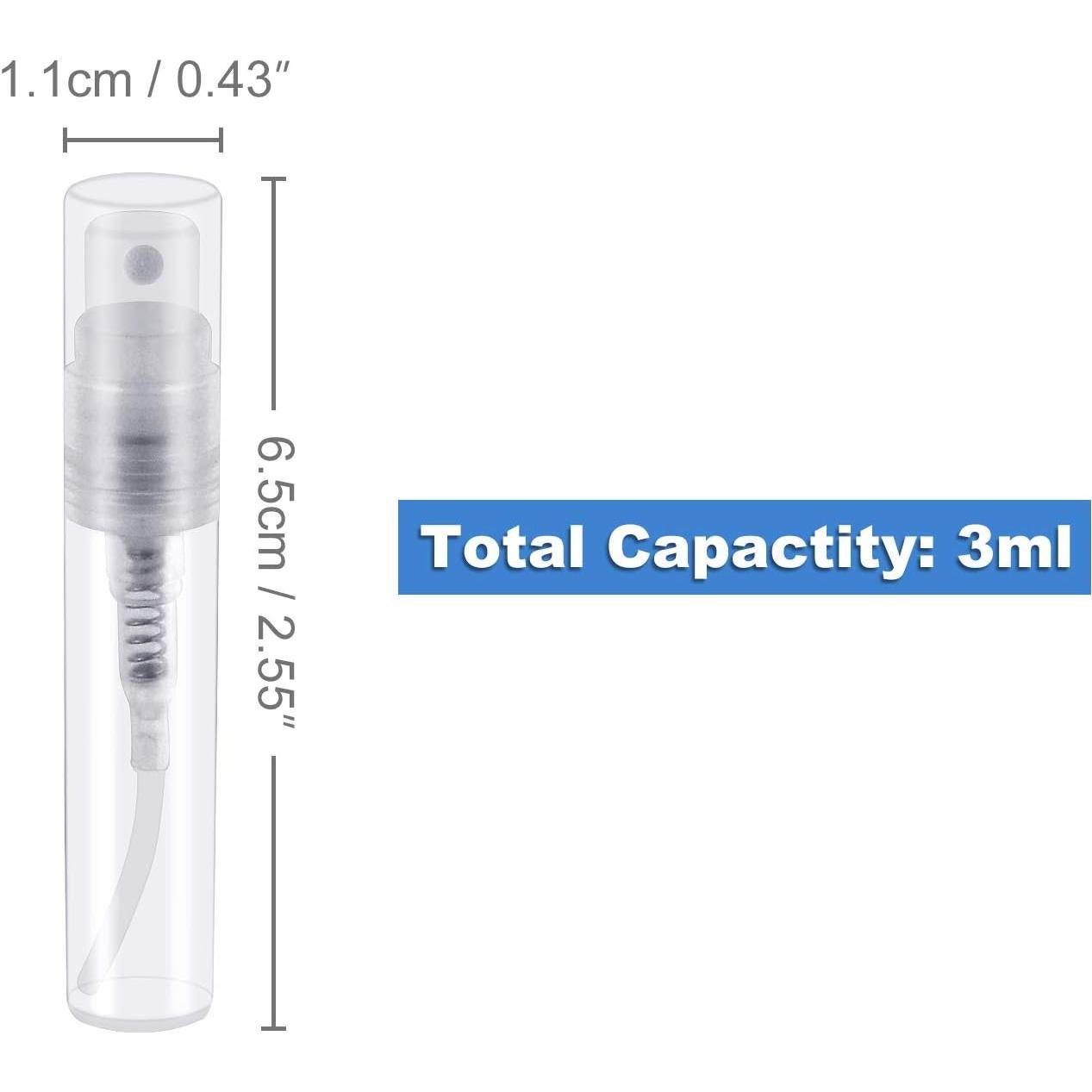 50 Mini Atomizadores de Perfume Thyores 3ml Plástico Transparente
