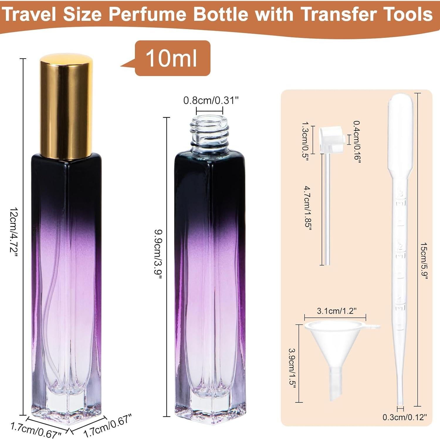 Set de 5 Botellas de Perfume Rellenables Beomeen 10ML Vidrio