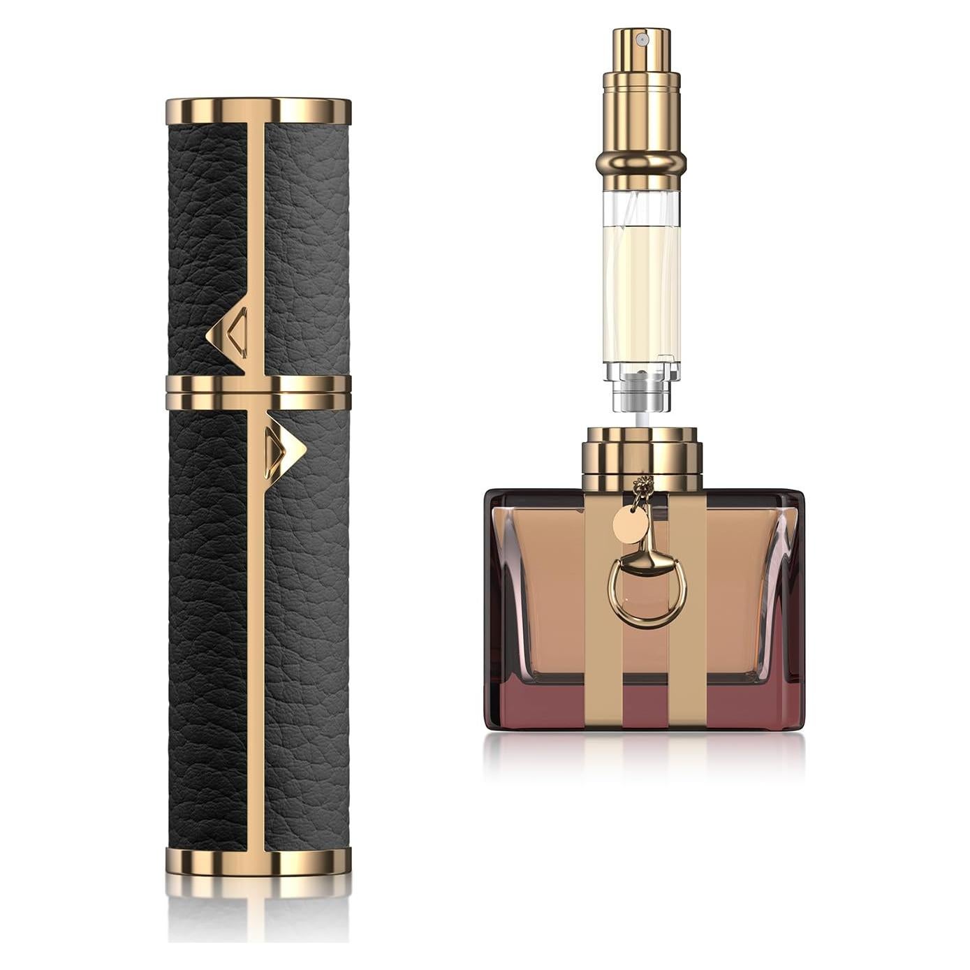 Atomizador Mini Refillable 5ml 3zorqinron Negro Cuero