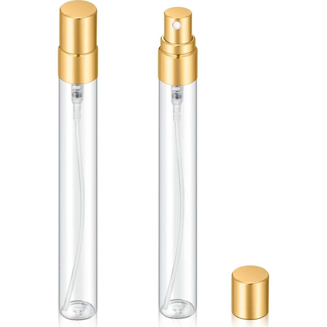 20 Botellas de Spray de Vidrio 10ml Jxcmeng con Tapas Doradas