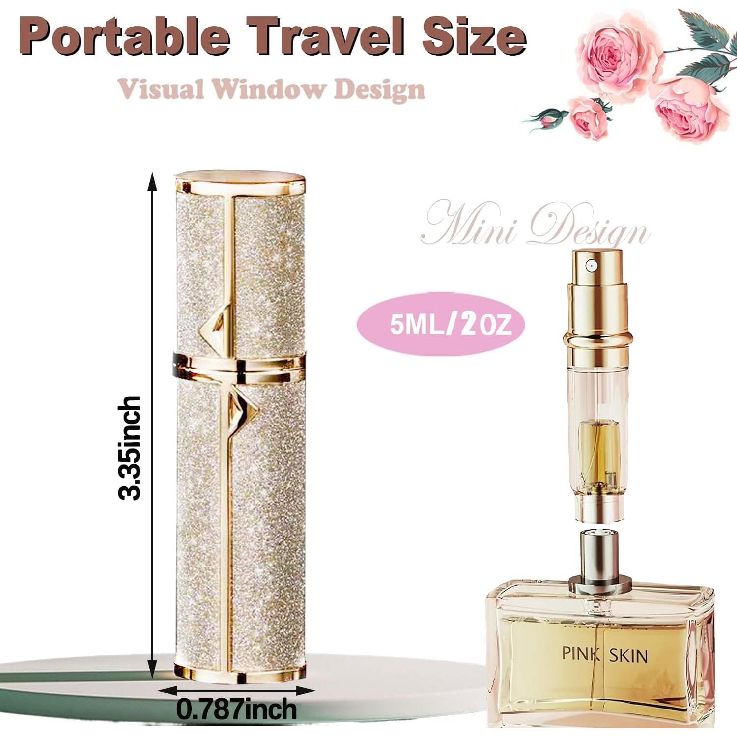 Botella de Perfume Rellenable SAWOHO 5ml Dorado Viaje