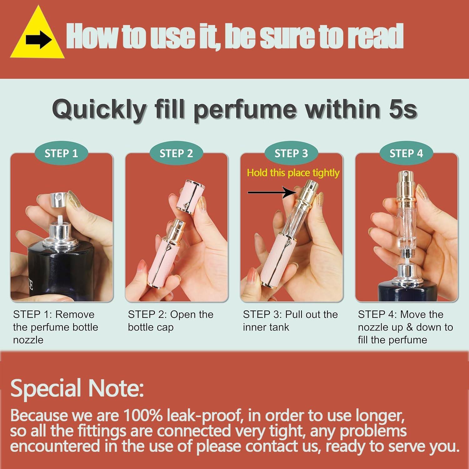 Botella de Perfume Rellenable SAWOHO 5ml Dorado Viaje