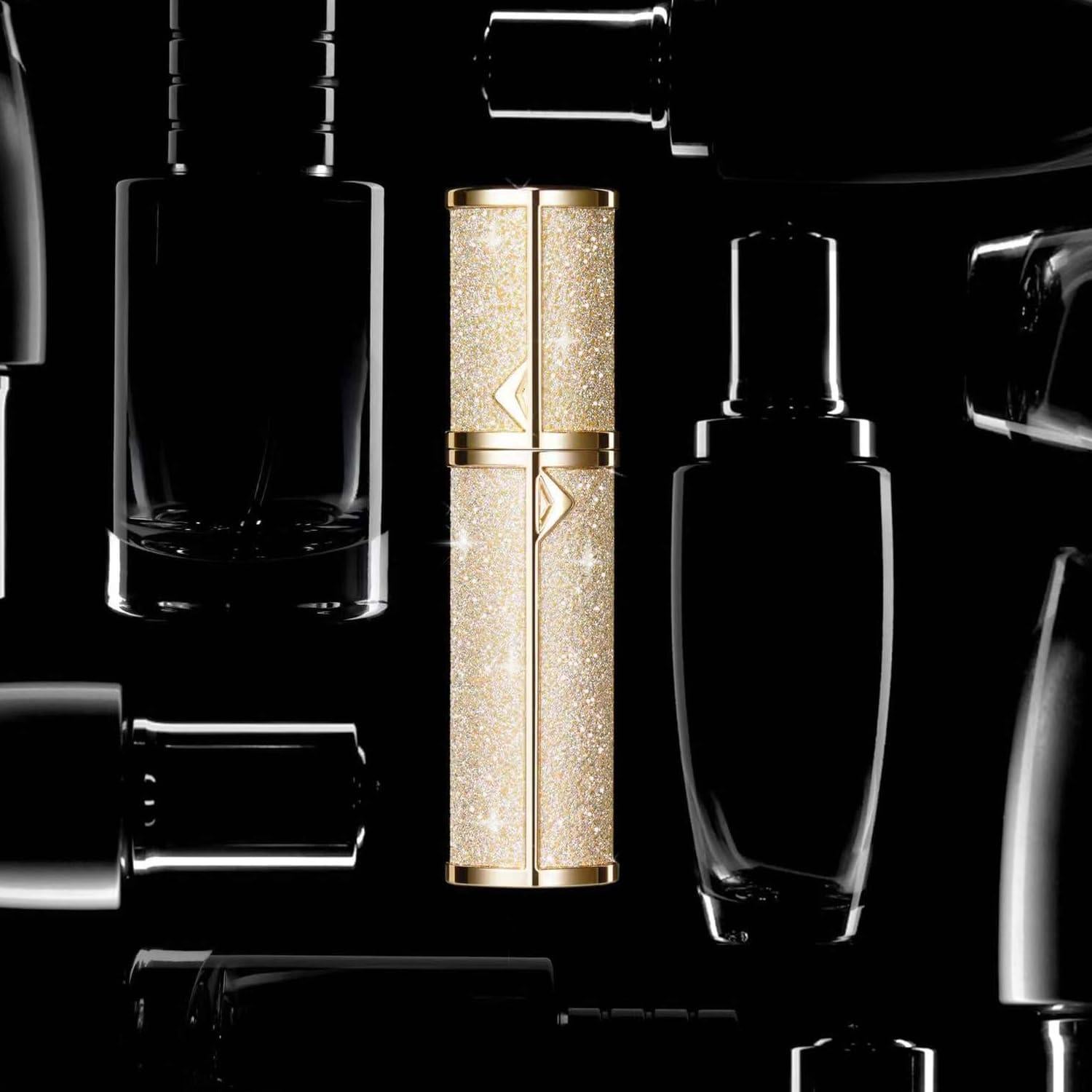 Botella de Perfume Rellenable SAWOHO 5ml Dorado Viaje