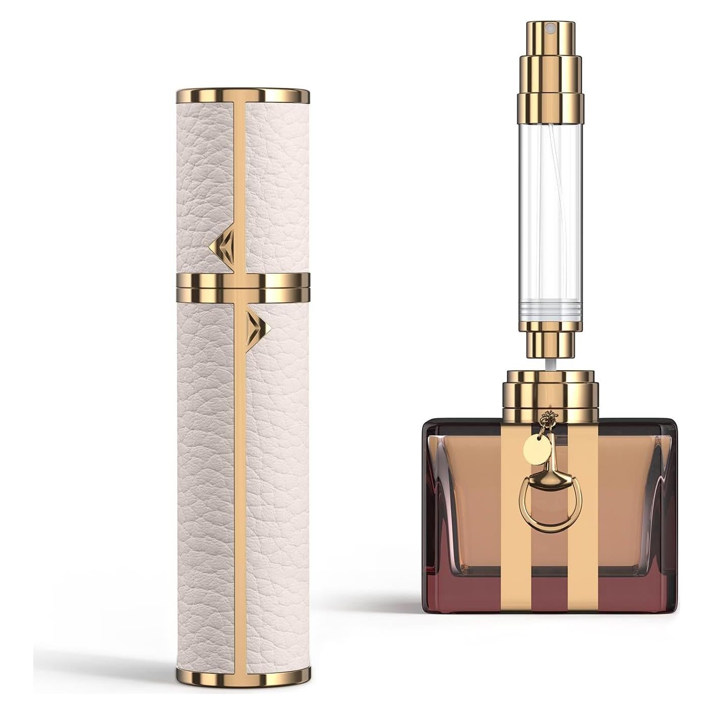 Atomizador de Perfume Rellenable 3zorqinron 8ml Cuero Blanco