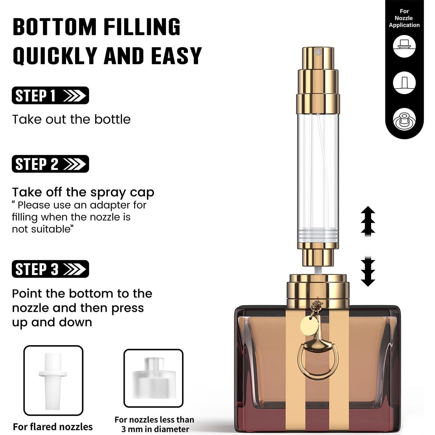 Atomizador de Perfume Rellenable 3zorqinron 8ml Cuero Blanco