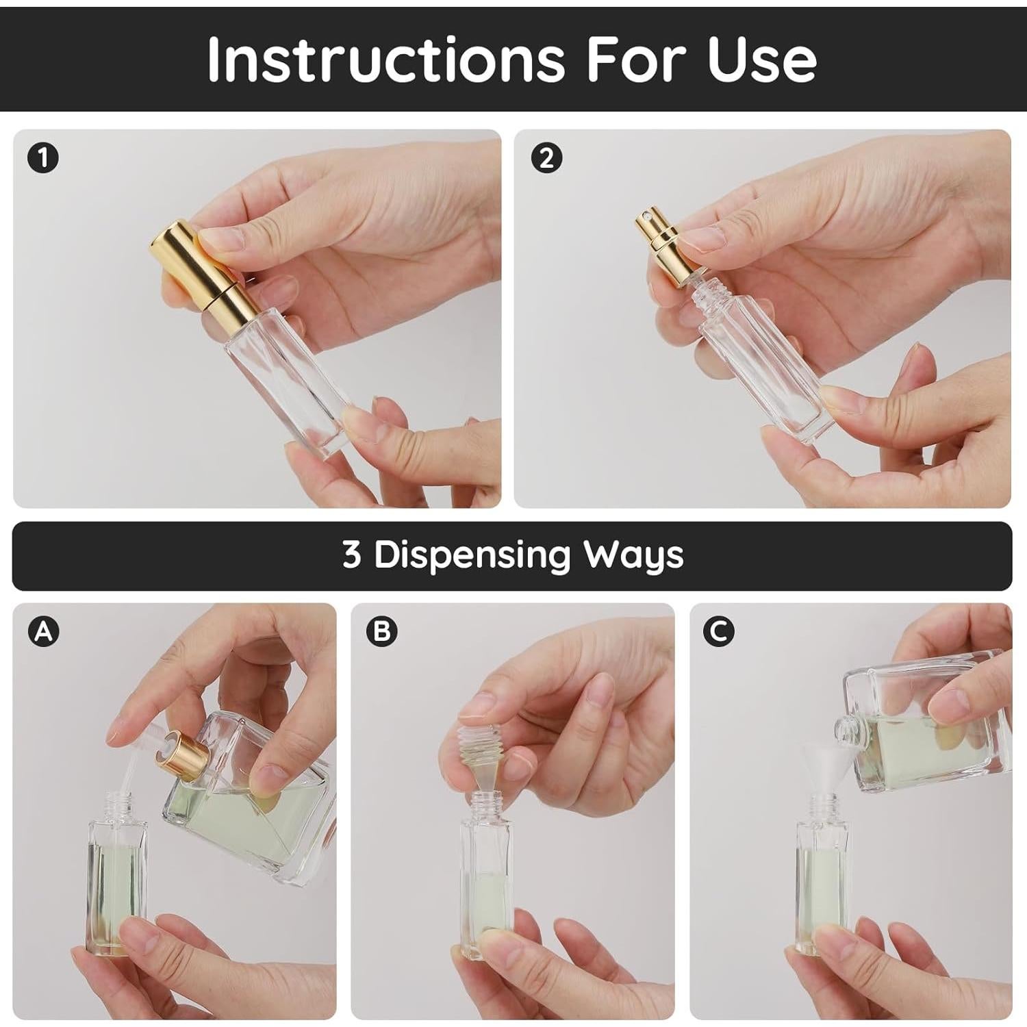 Set de 5 Botellas de Perfume Recargables Segbeauty 10 ml