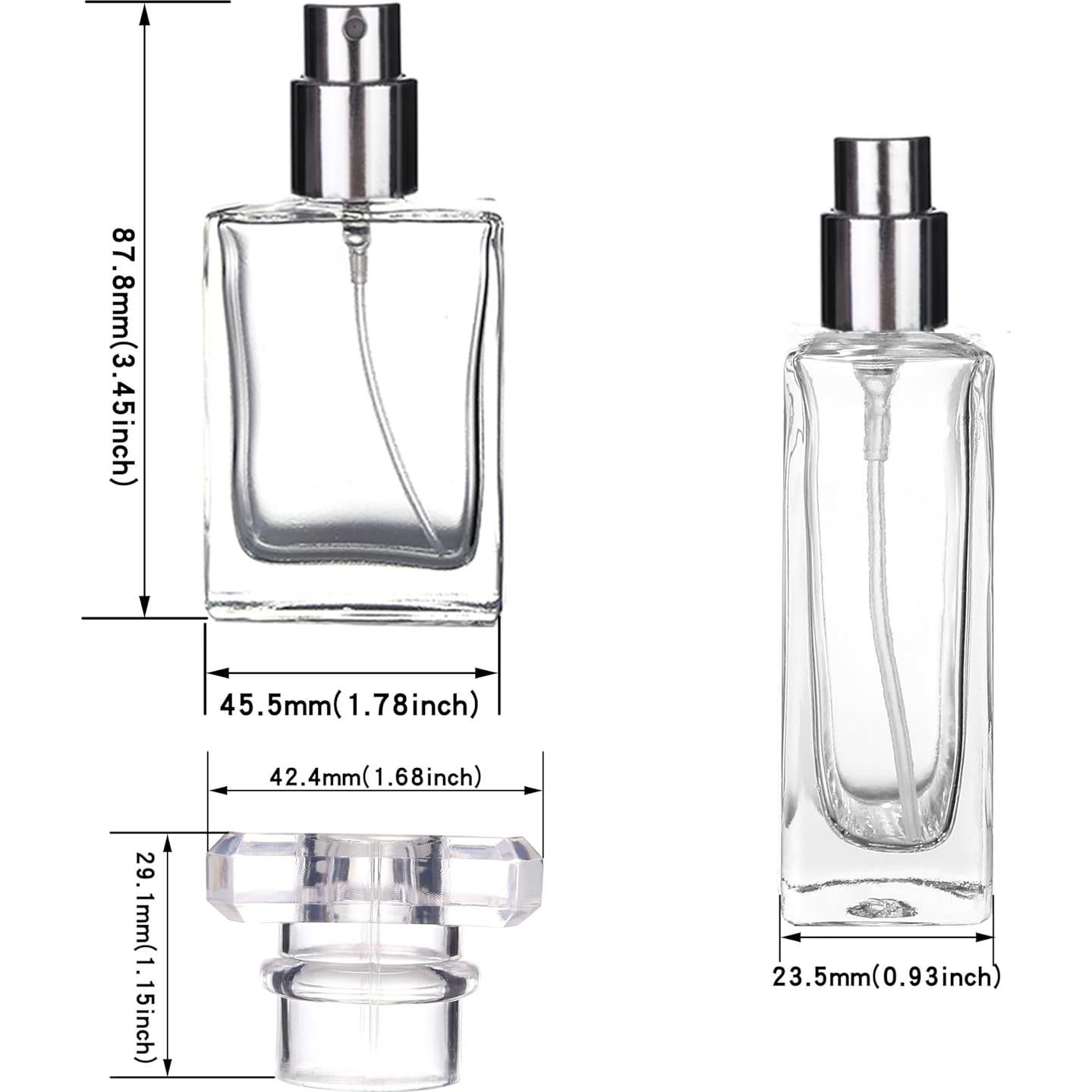 Paquete de 6 botellas de perfume recargables 30ml vidrio