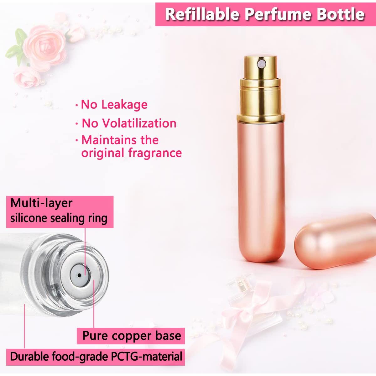 Botella de Perfume Recargable ANTOKX 5ml A Prueba de Fugas