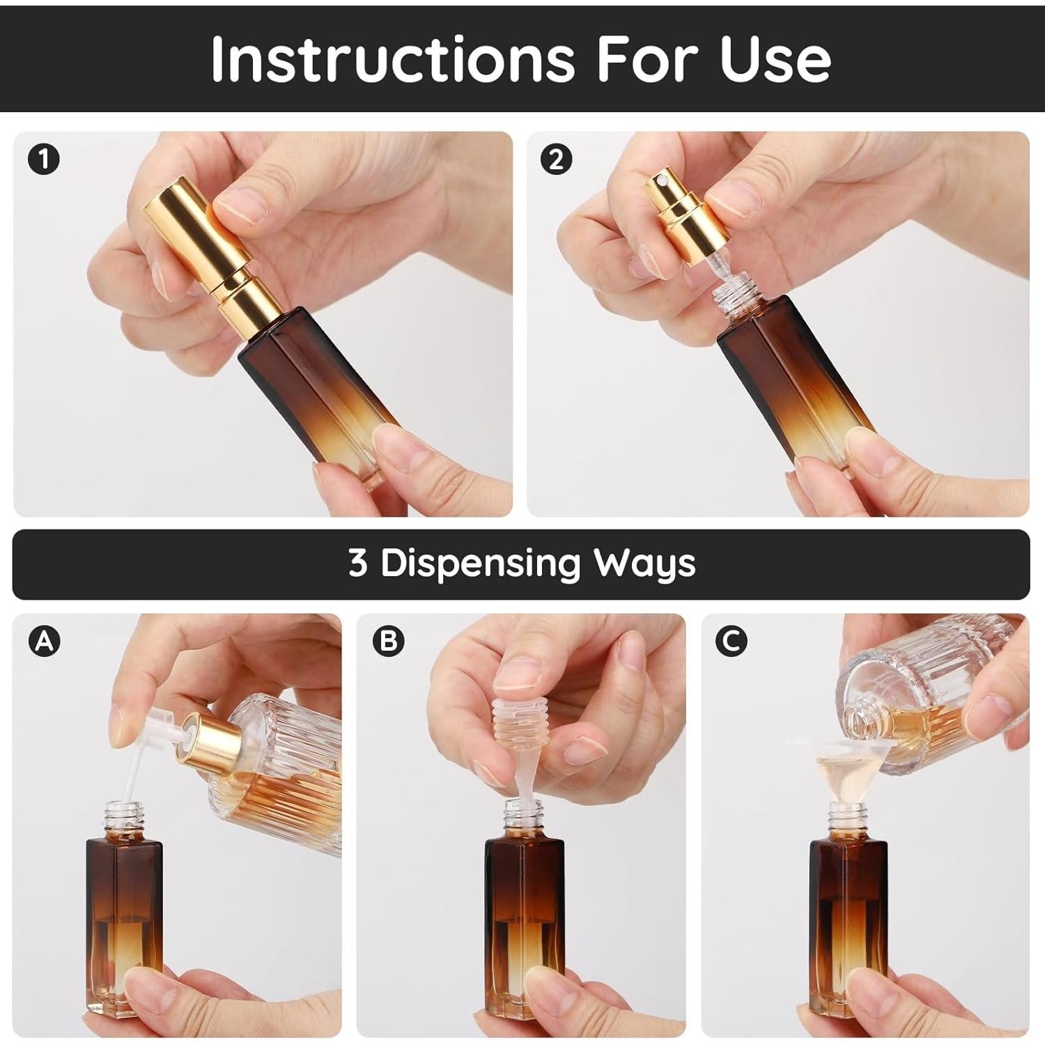 Conjunto de 5 Botellas de Perfume de Vidrio Segbeauty 10ML