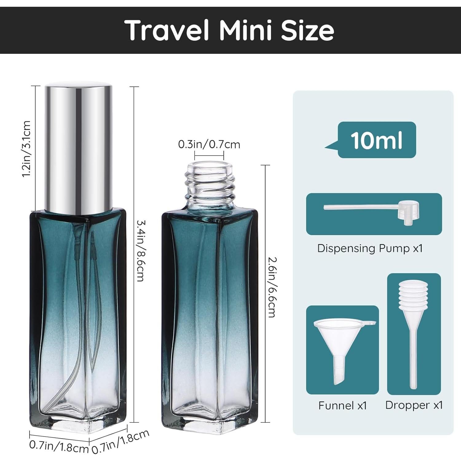 Conjunto de 5 Botellas de Perfume de Vidrio Segbeauty 10ML