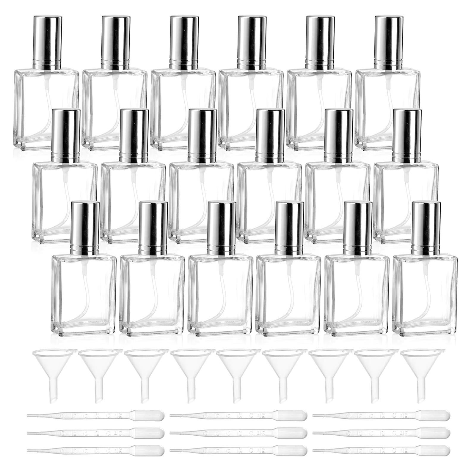 Foraineam 18 Botellas Spray Vidrio 15ml Recargables Transparentes