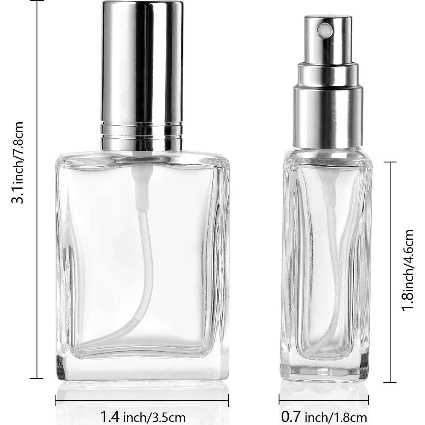 Foraineam 18 Botellas Spray Vidrio 15ml Recargables Transparentes