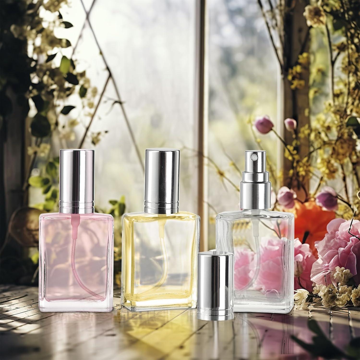 Foraineam 18 Botellas Spray Vidrio 15ml Recargables Transparentes