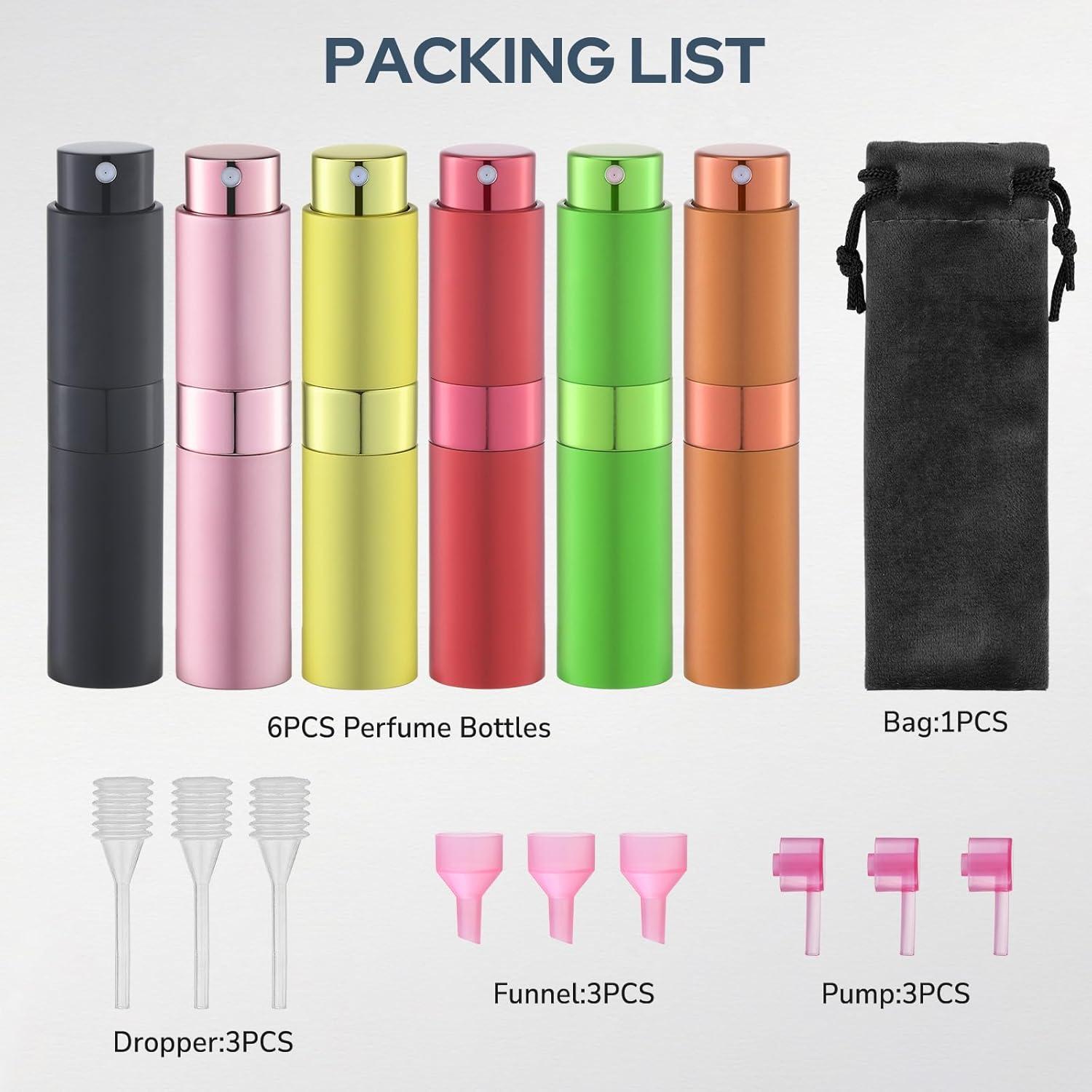 Set de 6 Botellas Rellenables de Perfume Lulupack 8ml