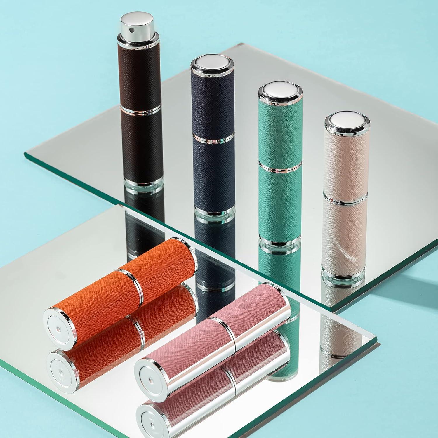 Atomizador de Perfume 8ML Rosa - Botella de Spray de Cuero