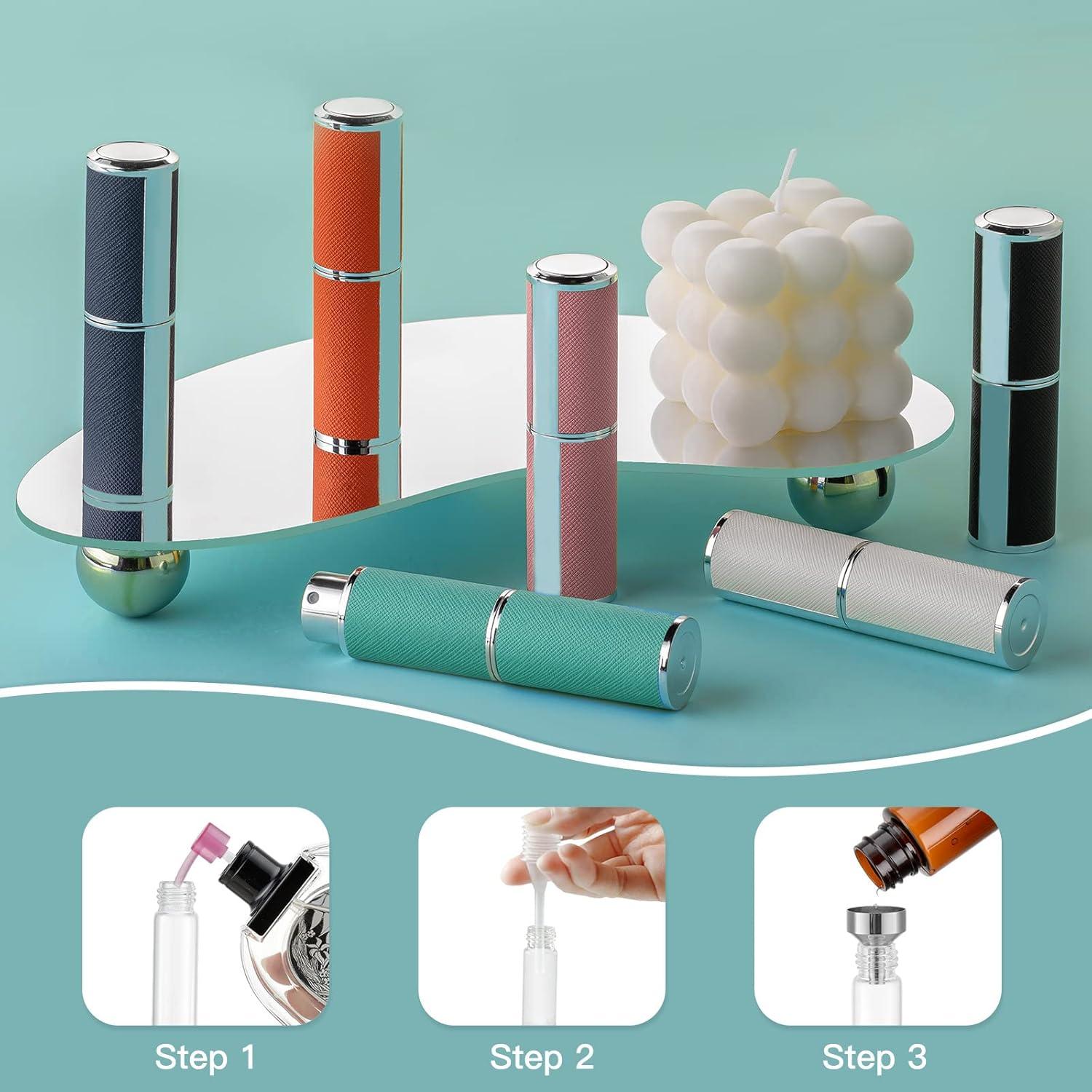 Atomizador de Perfume 8ML Rosa - Botella de Spray de Cuero