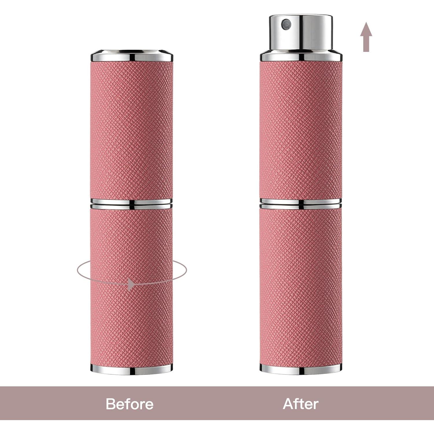 Atomizador de Perfume 8ML Rosa - Botella de Spray de Cuero