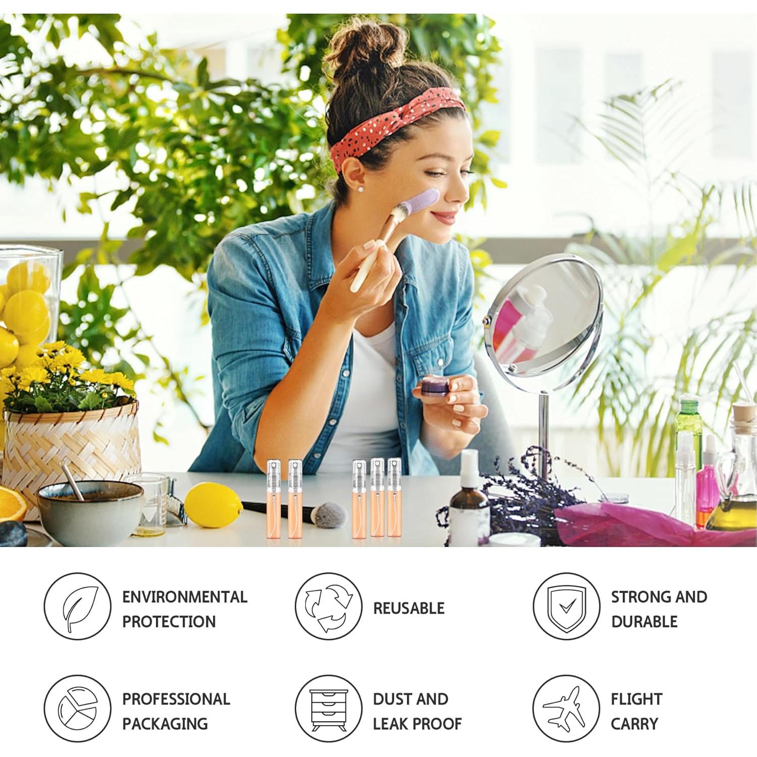 105 Mini Botellas de Spray de Vidrio 5ML Recargables Csdtylh