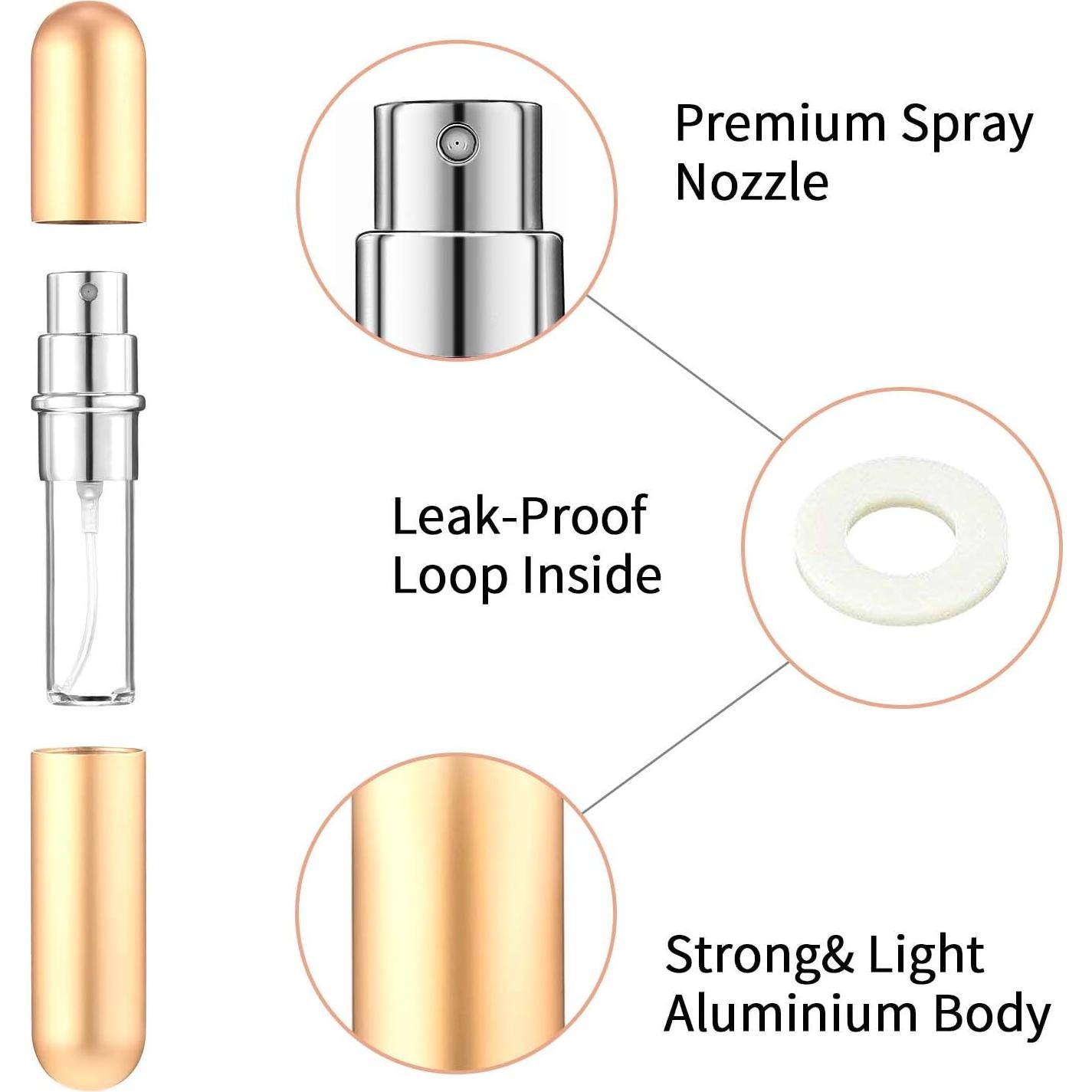 Boao 10 Piezas Atomizador de Perfume Rellenable 5 ml Viaje