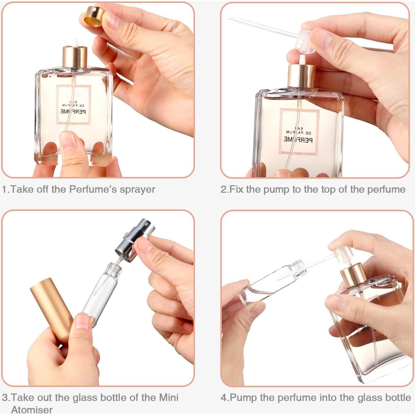 Boao 10 Piezas Atomizador de Perfume Rellenable 5 ml Viaje