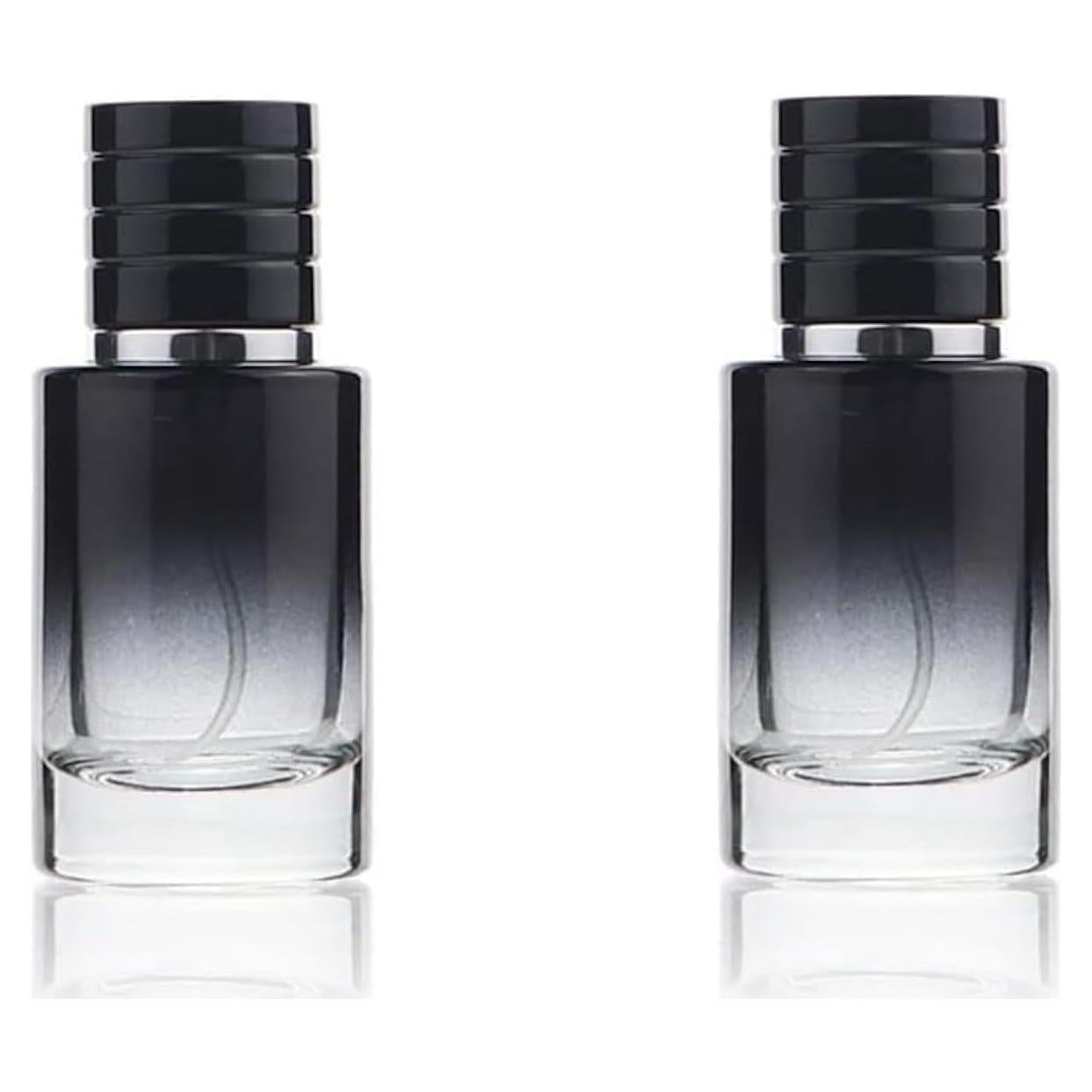 Set de 2 Botellas de Spray de Vidrio 30ml Jizlan Negro Portátil