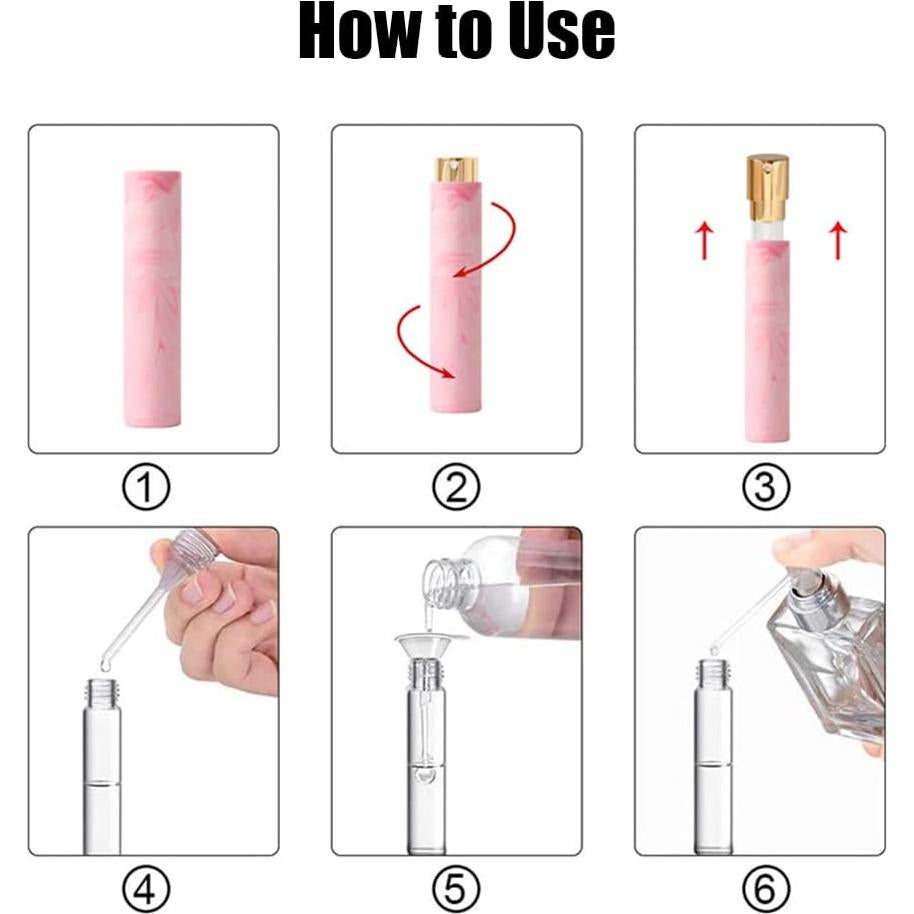 Botellas de Perfume de Viaje 3pcs Dzpuhuojz 10ml Aprobadas por TSA