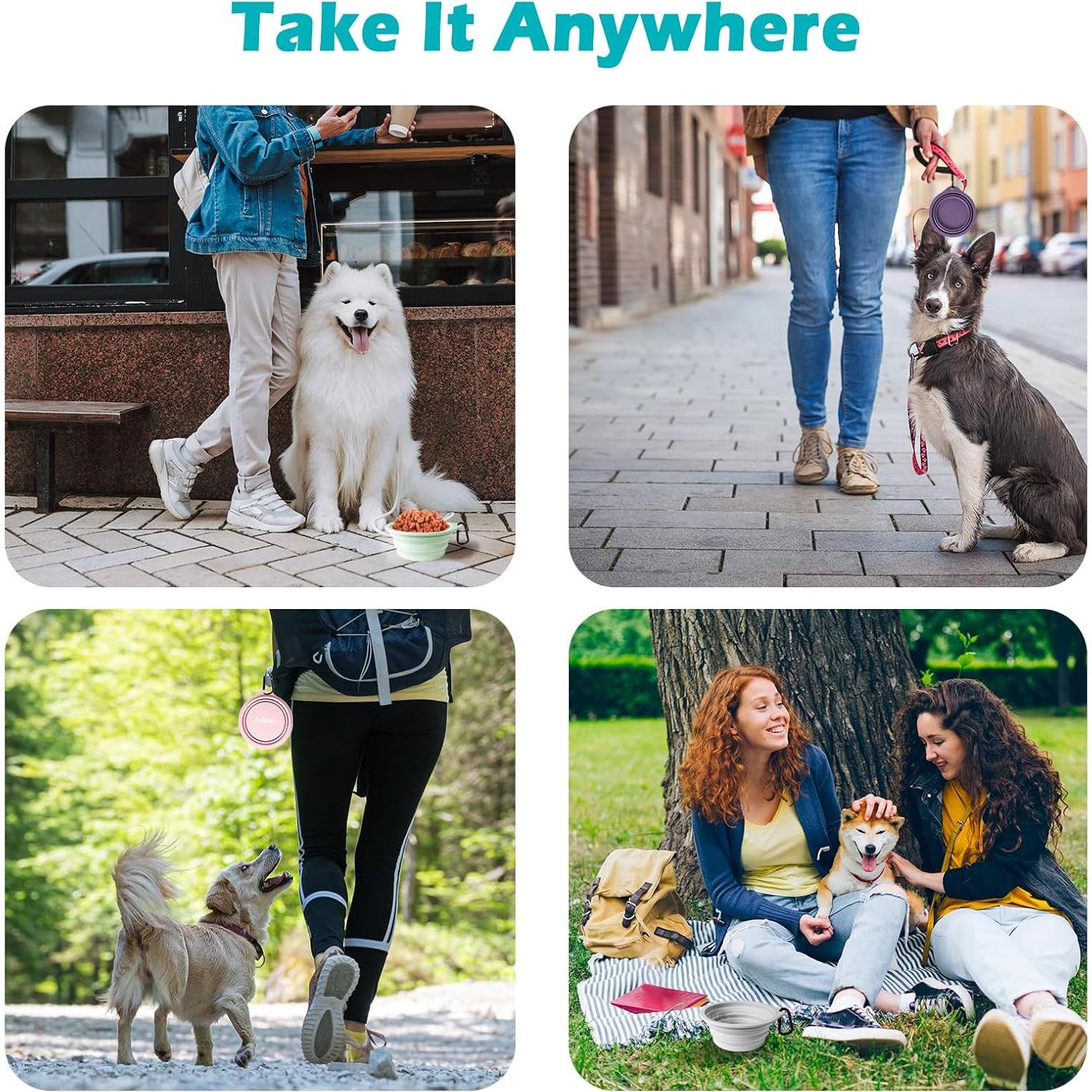 Cuencos de Silicona Colapsables PetBonus 2-Pack 591 ml