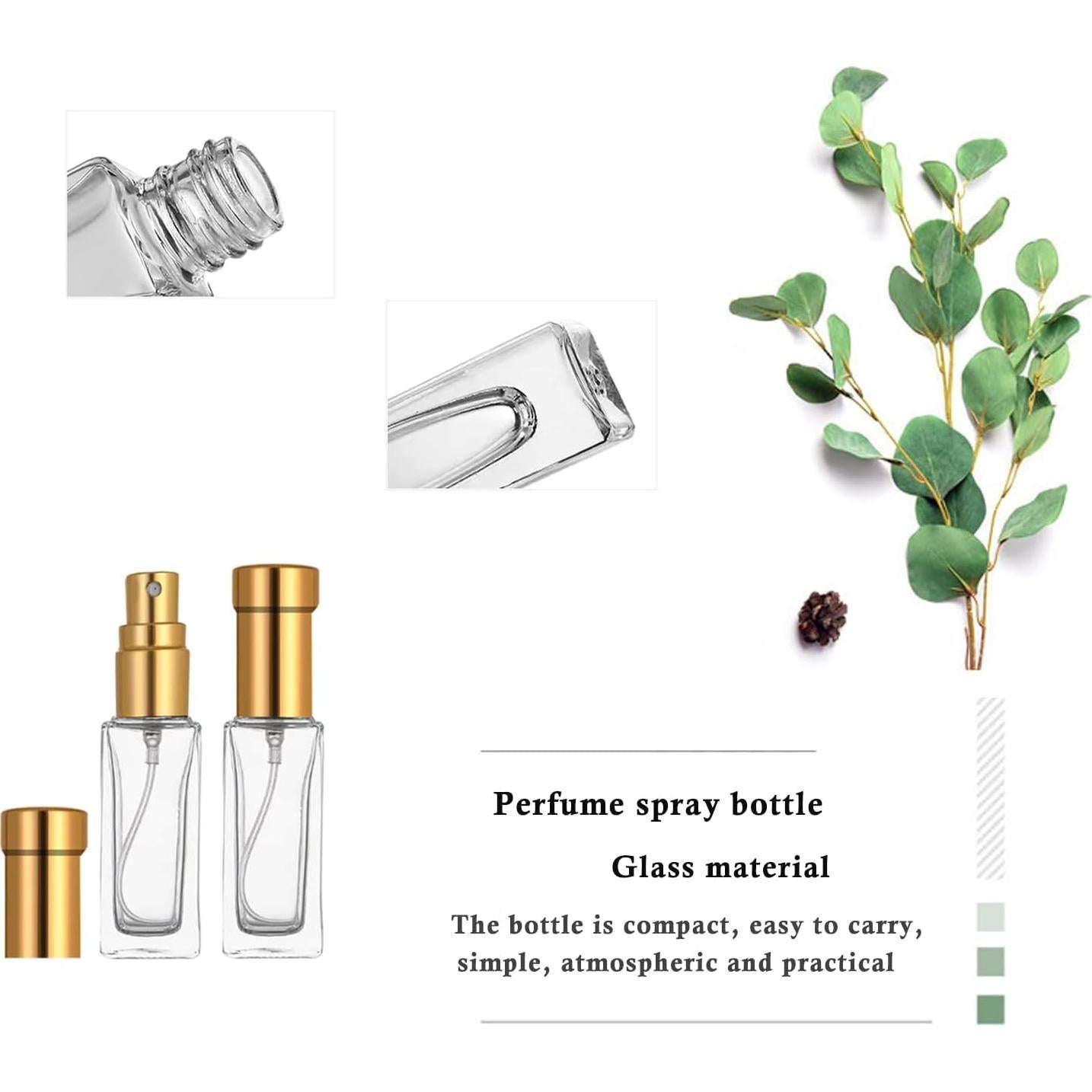 8 Botellas de Spray de Perfume AGENIZ 10ml Vidrio Dorado