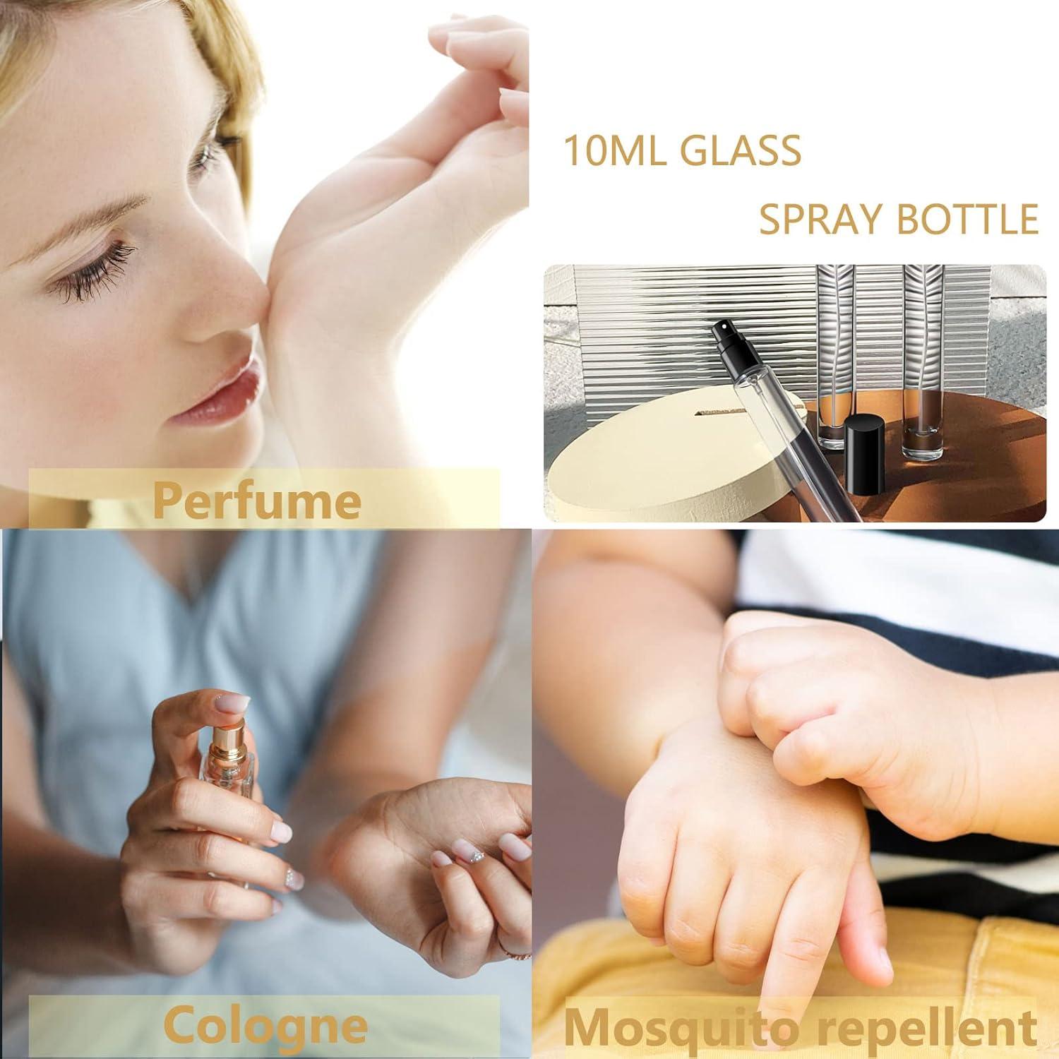 Kit de Botellas de Spray de Vidrio 10ml Akane - 8 Piezas Negras