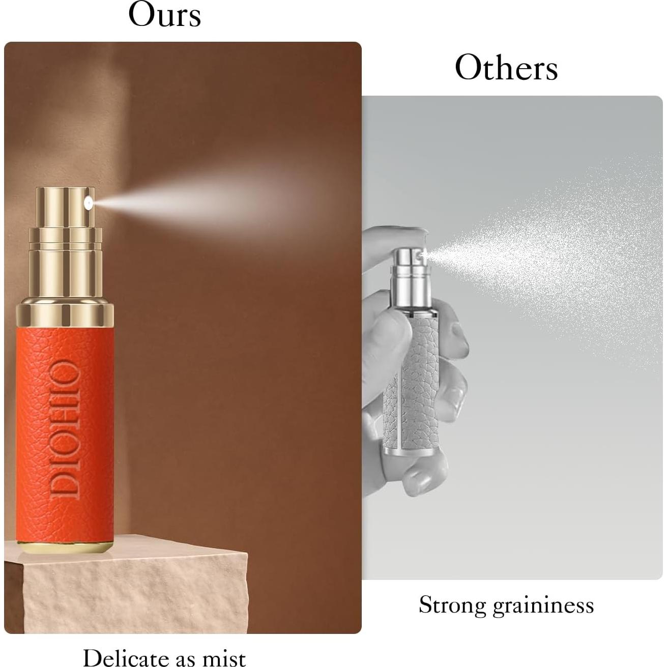 5ml Perfume Atomizer Travel Refillable,Mini Cologne Dispenser, Bottom-Filling Fragrances Perfumes Bottle,Portable Sprayer Pocket Size for Women Men Cruise Car Trip Gift(Orange)